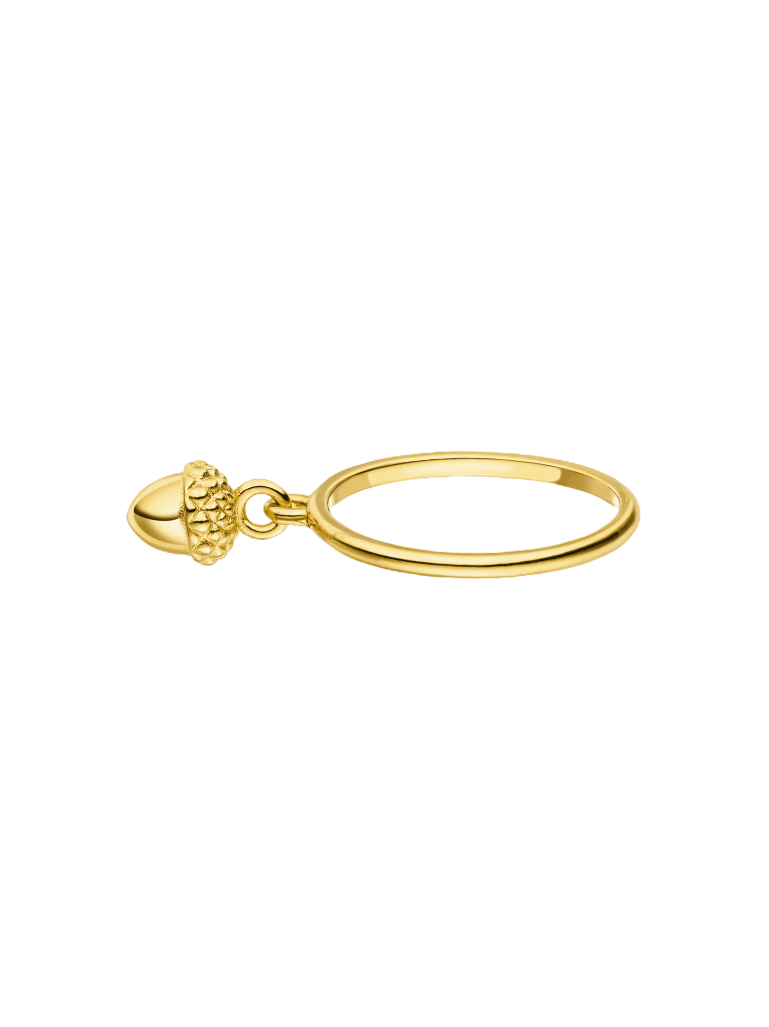 Acorn charm ring 18k
