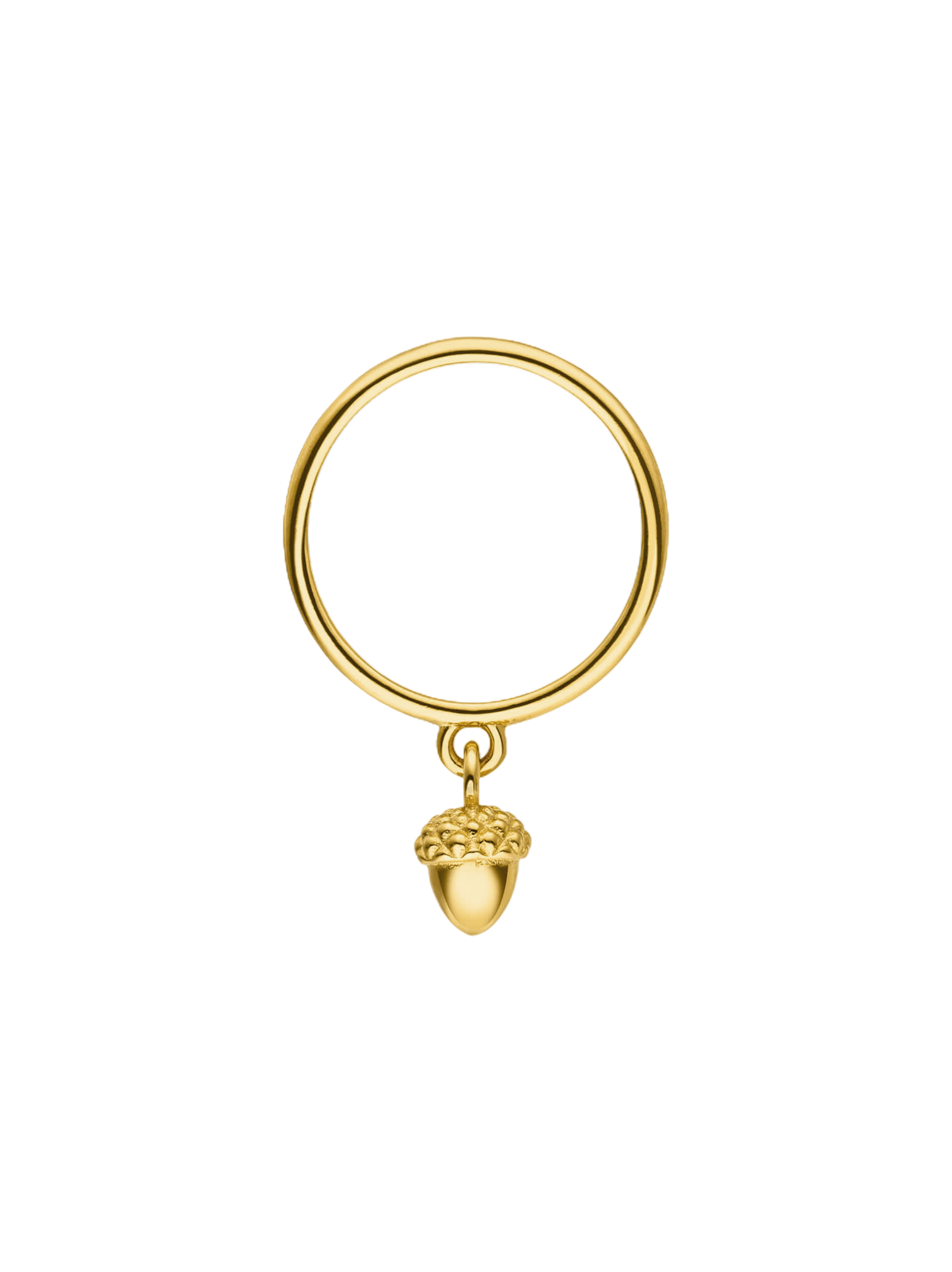Acorn charm ring 18k