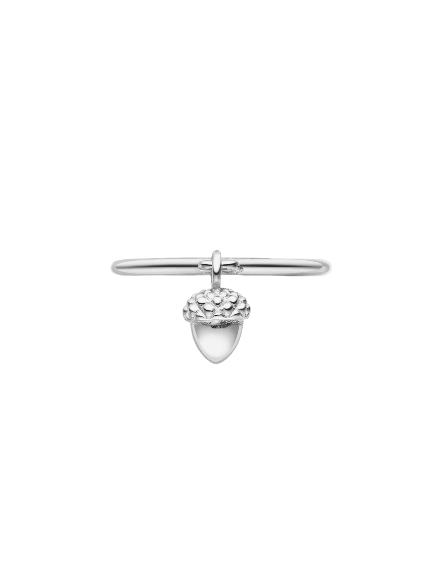 Acorn charm ring silver