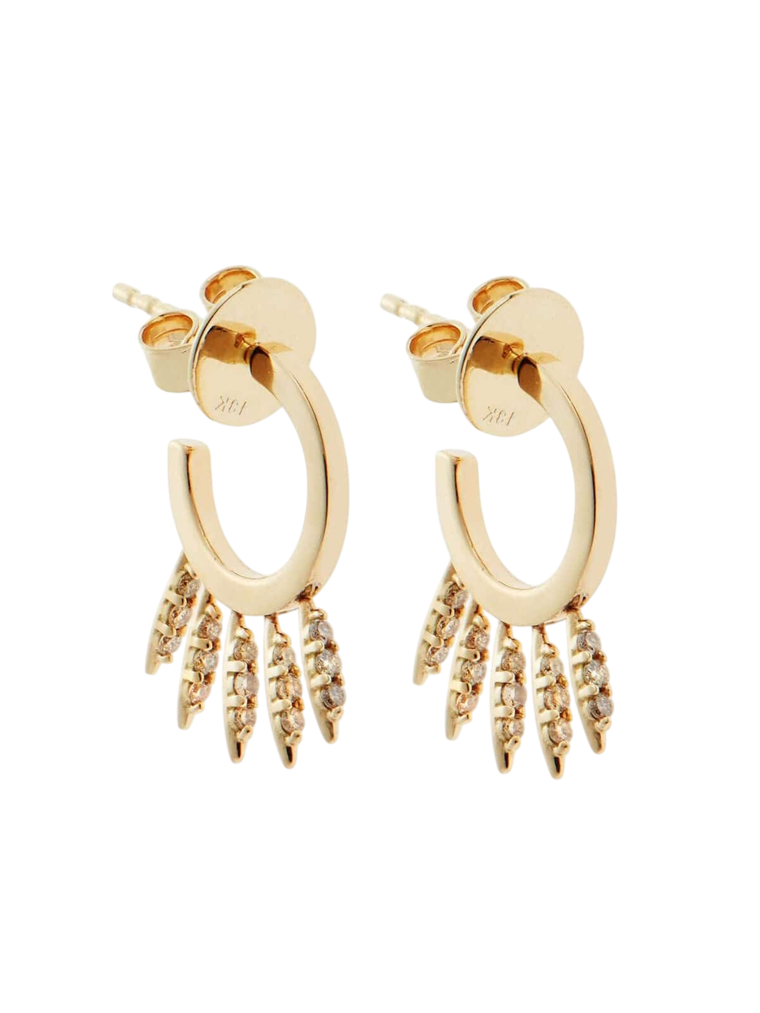 Gradd Fringe Mini Hoops With Champagne Diamonds