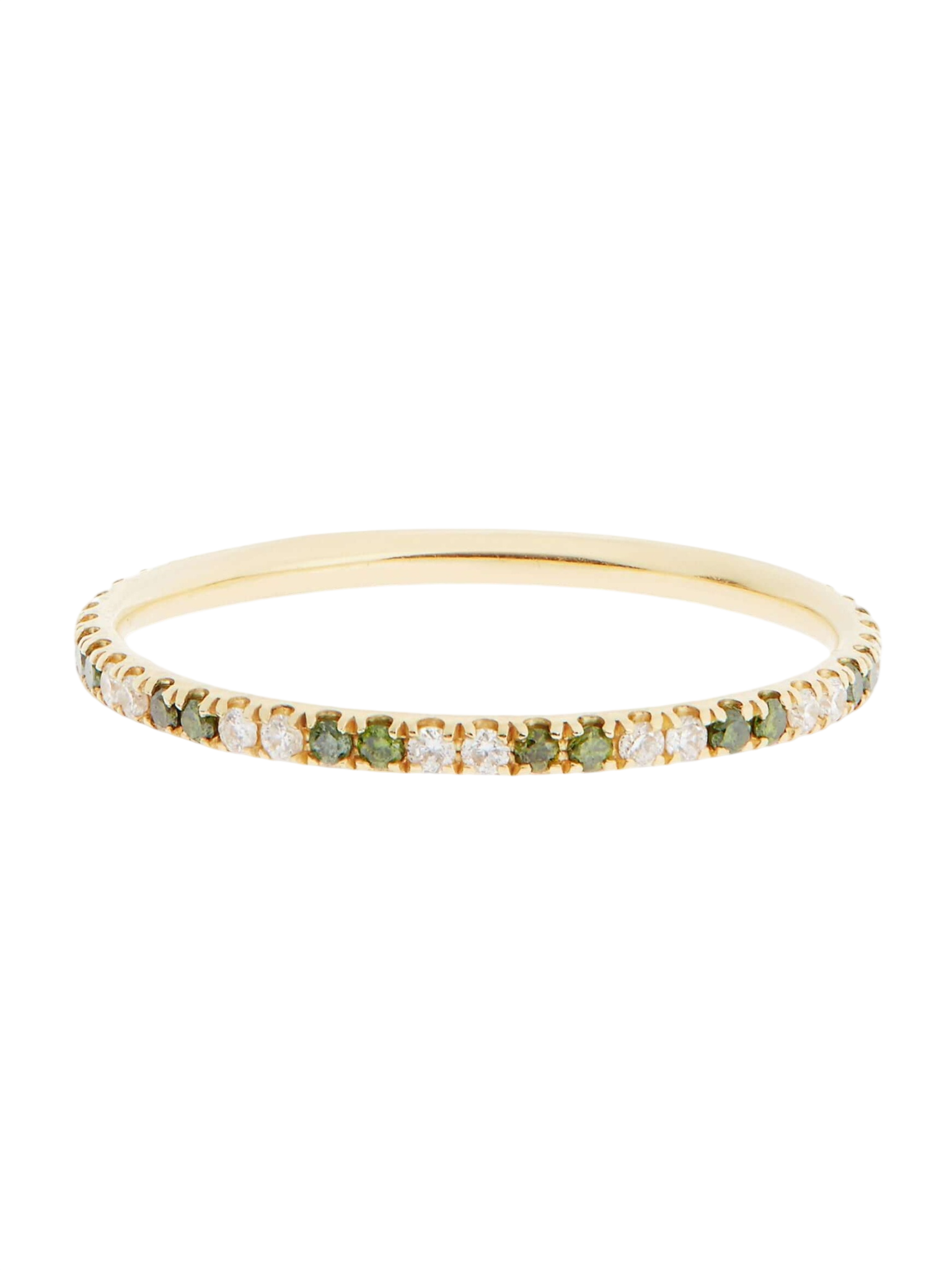 Thread Band Stripes Green And White Diamonds