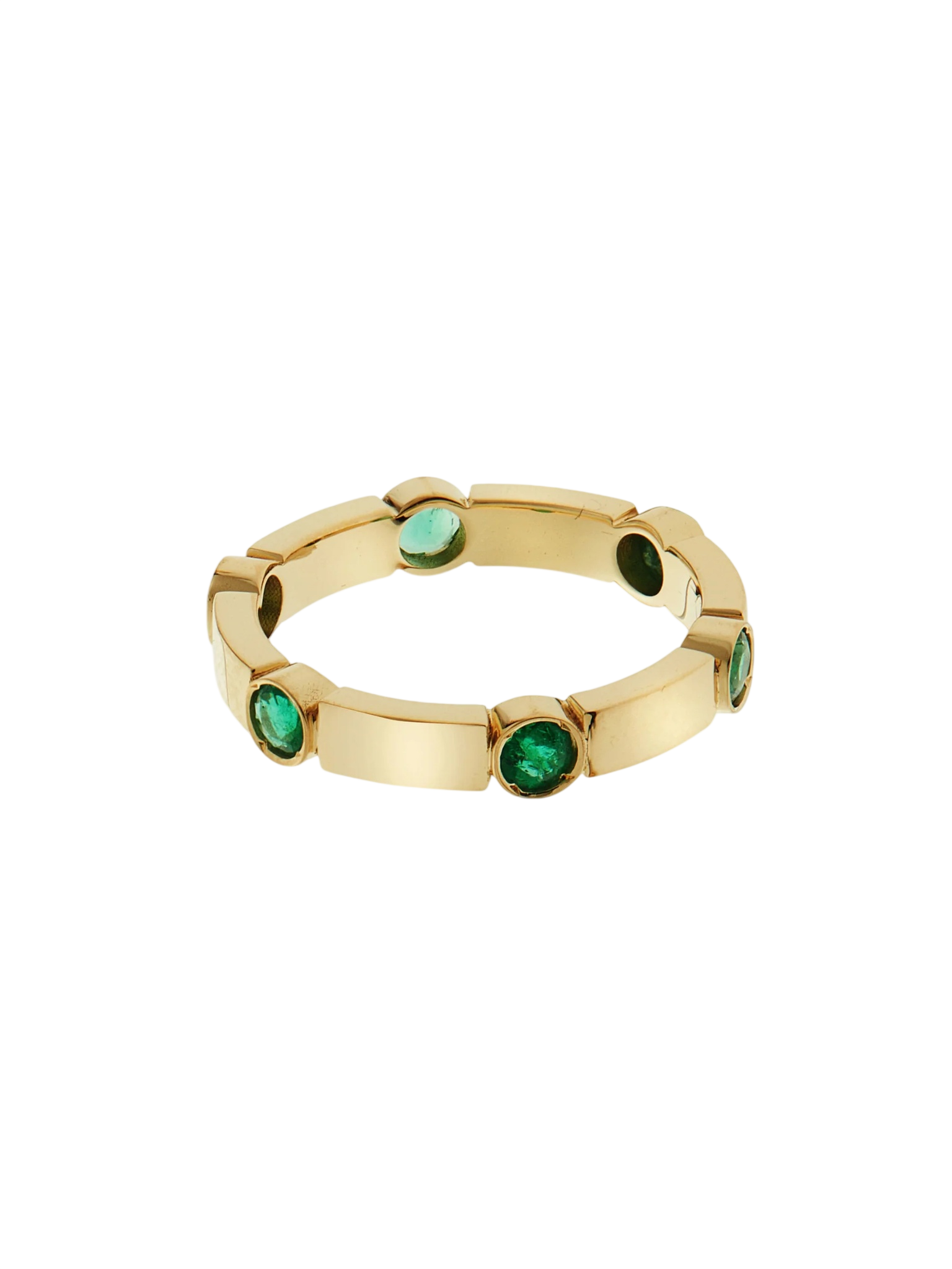 Stepping Stones Stream Ring With Emeralds