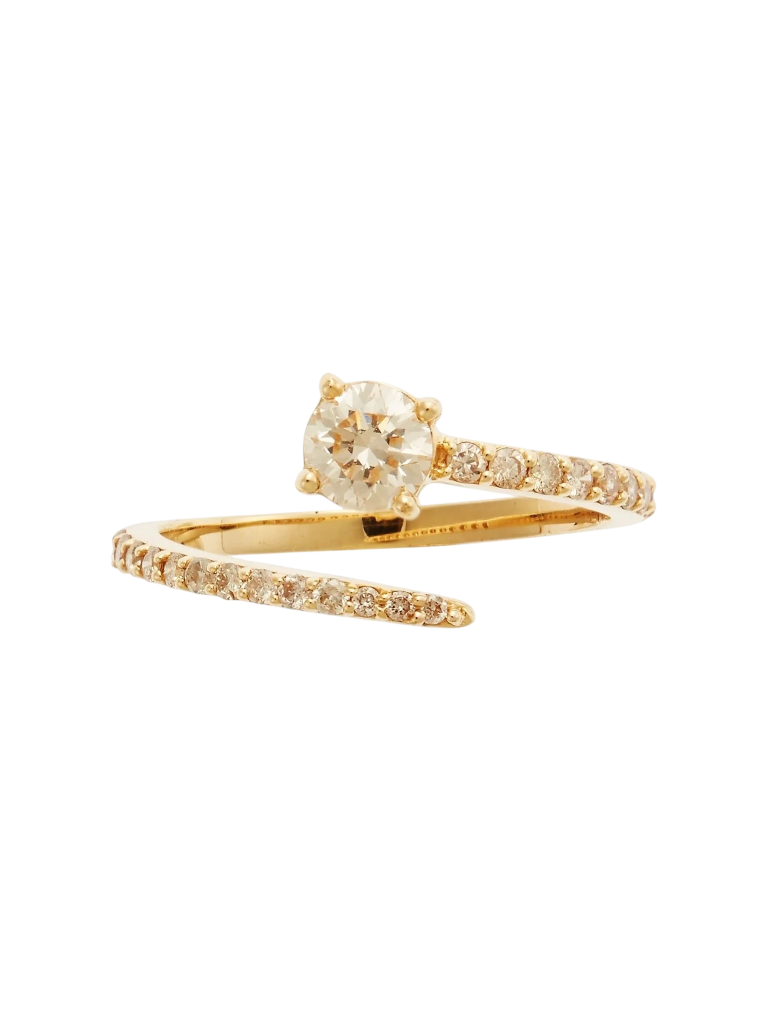 Grass Seed Ring With Champagne Diamonds