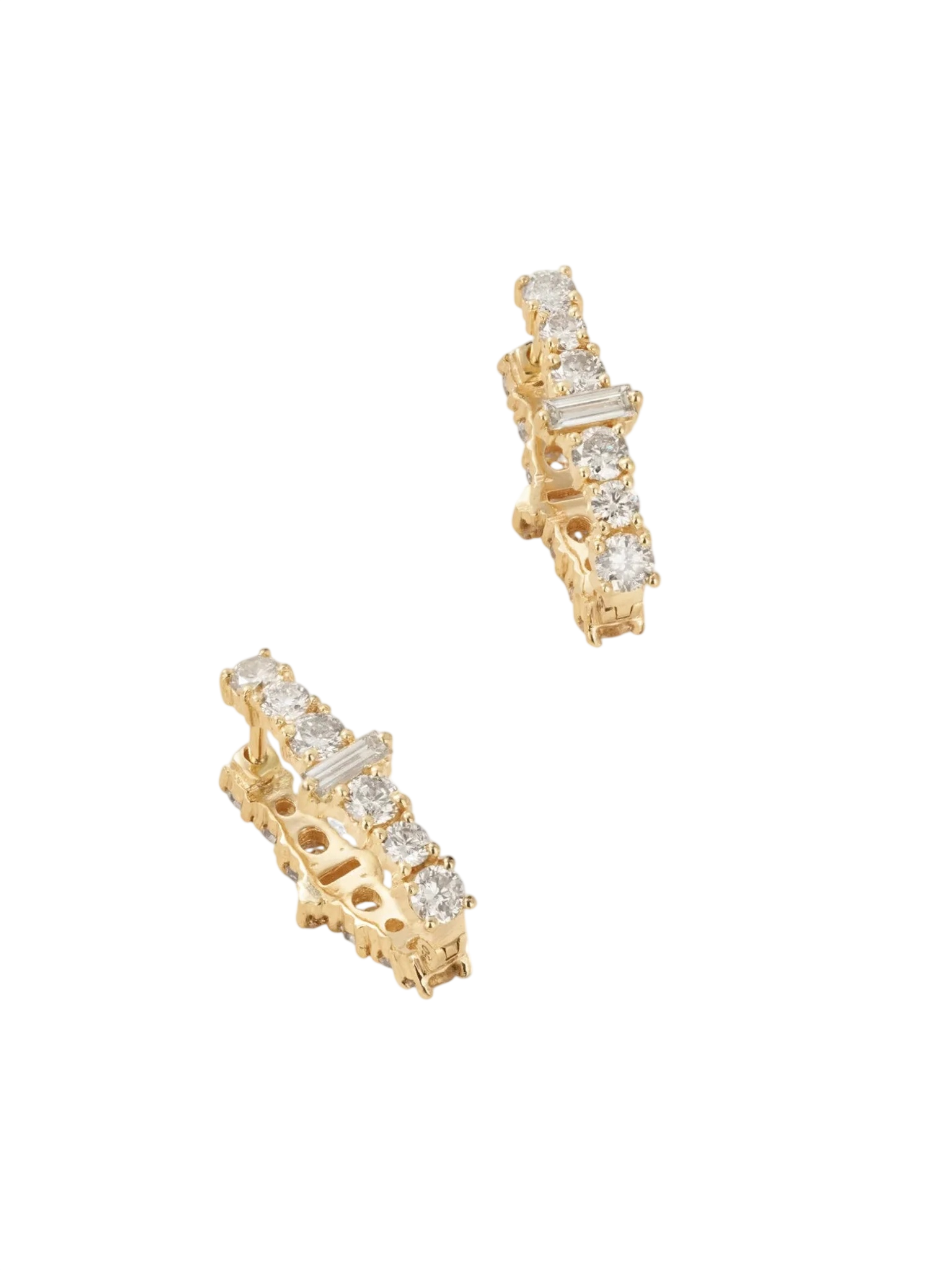 Oval Rivulet Champagne Diamond Hoops