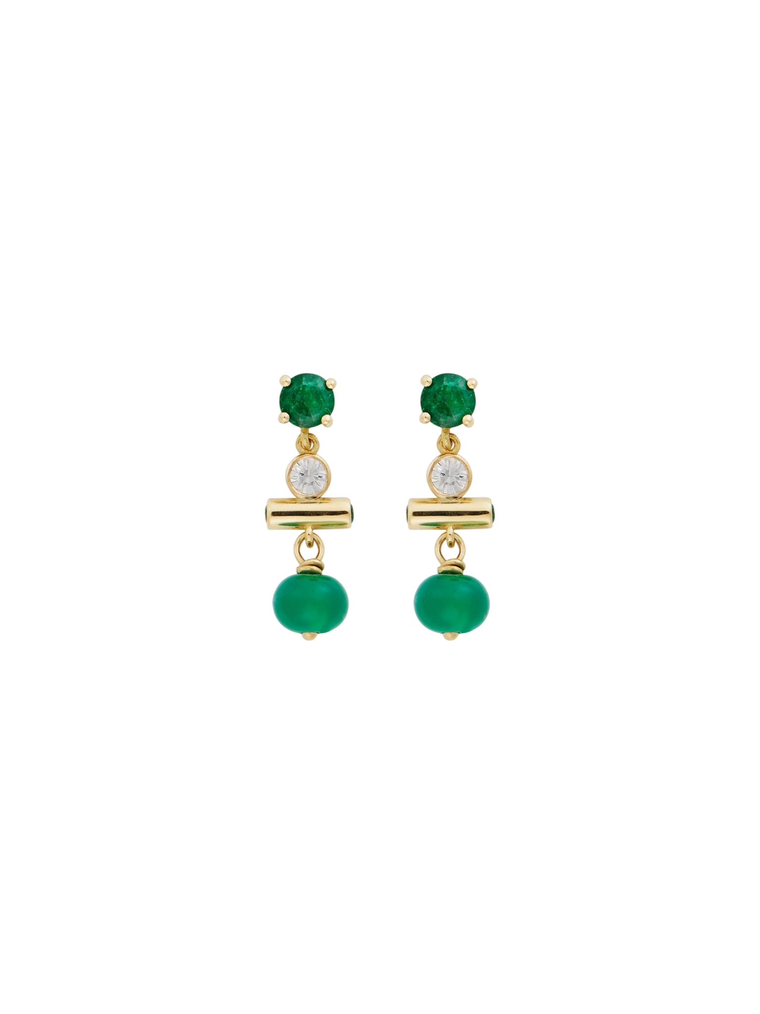 Mini Emerald Edge Earrings