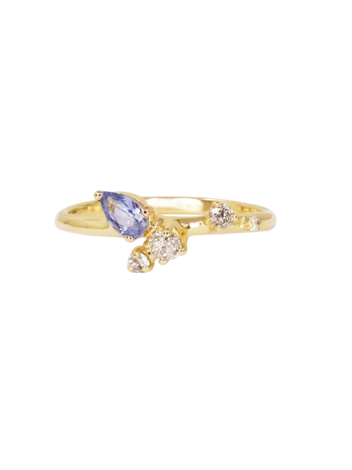 Sayuri Engagement Ring - Light Blue Sapphire And Grey Diamonds photo