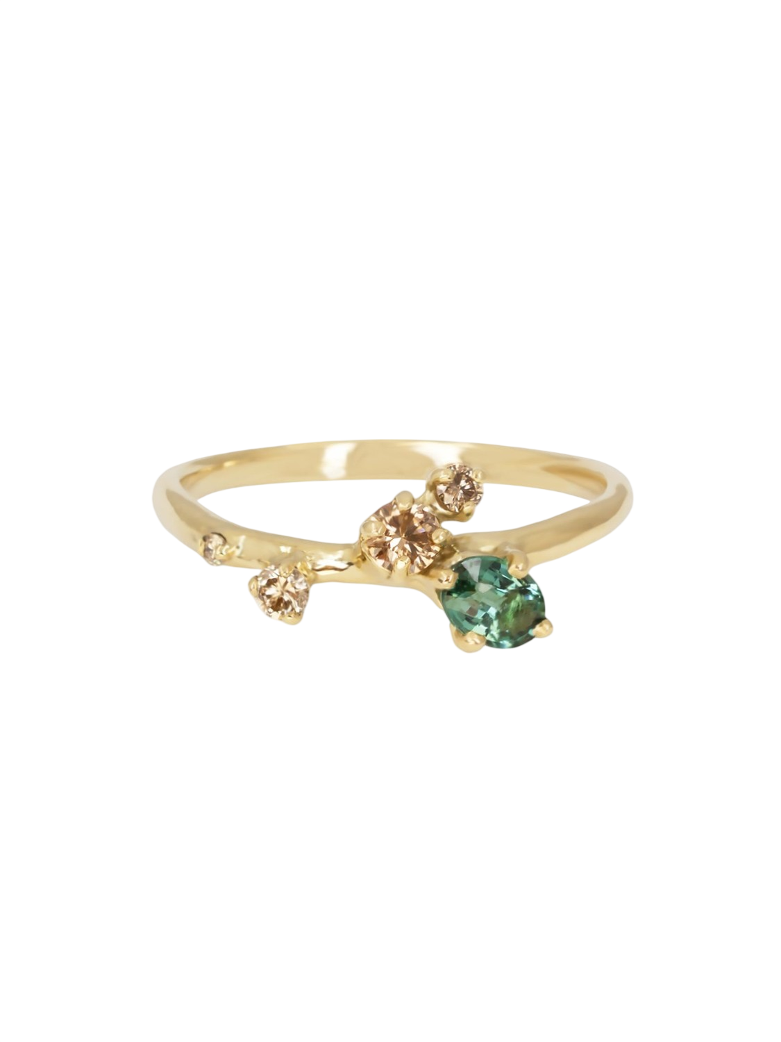 Sayuri Engagement Ring - Teal Tourmaline And Champagne Diamonds photo