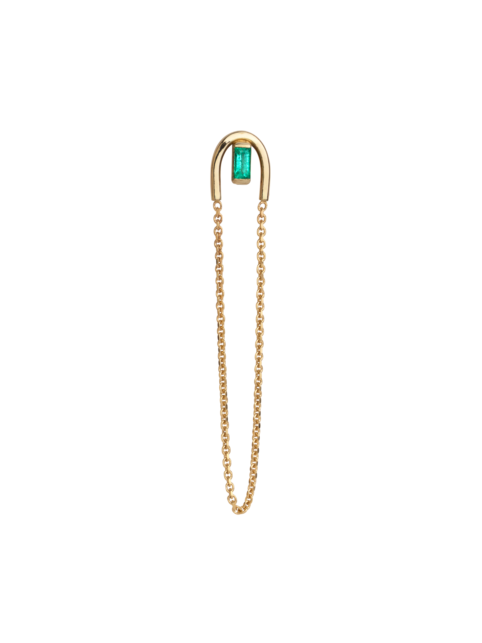 Elfin emerald arc & chain earring