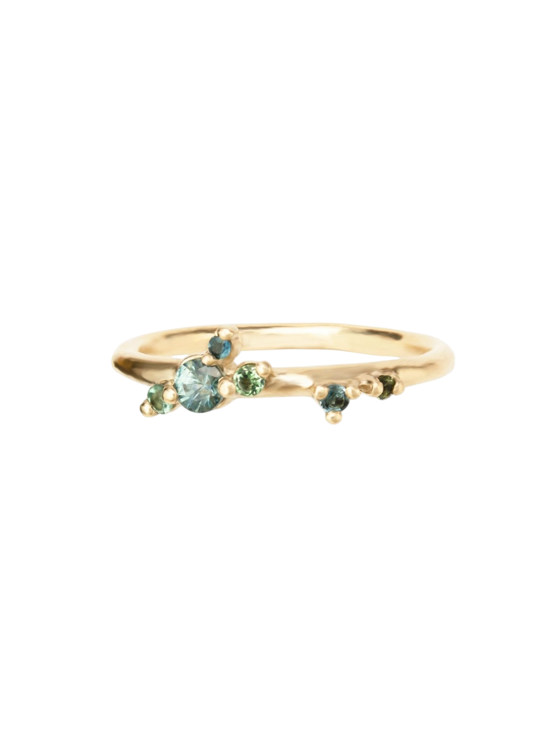 Ocean Blossom Engagement Ring - Teal Sapphire And Tourmalines photo