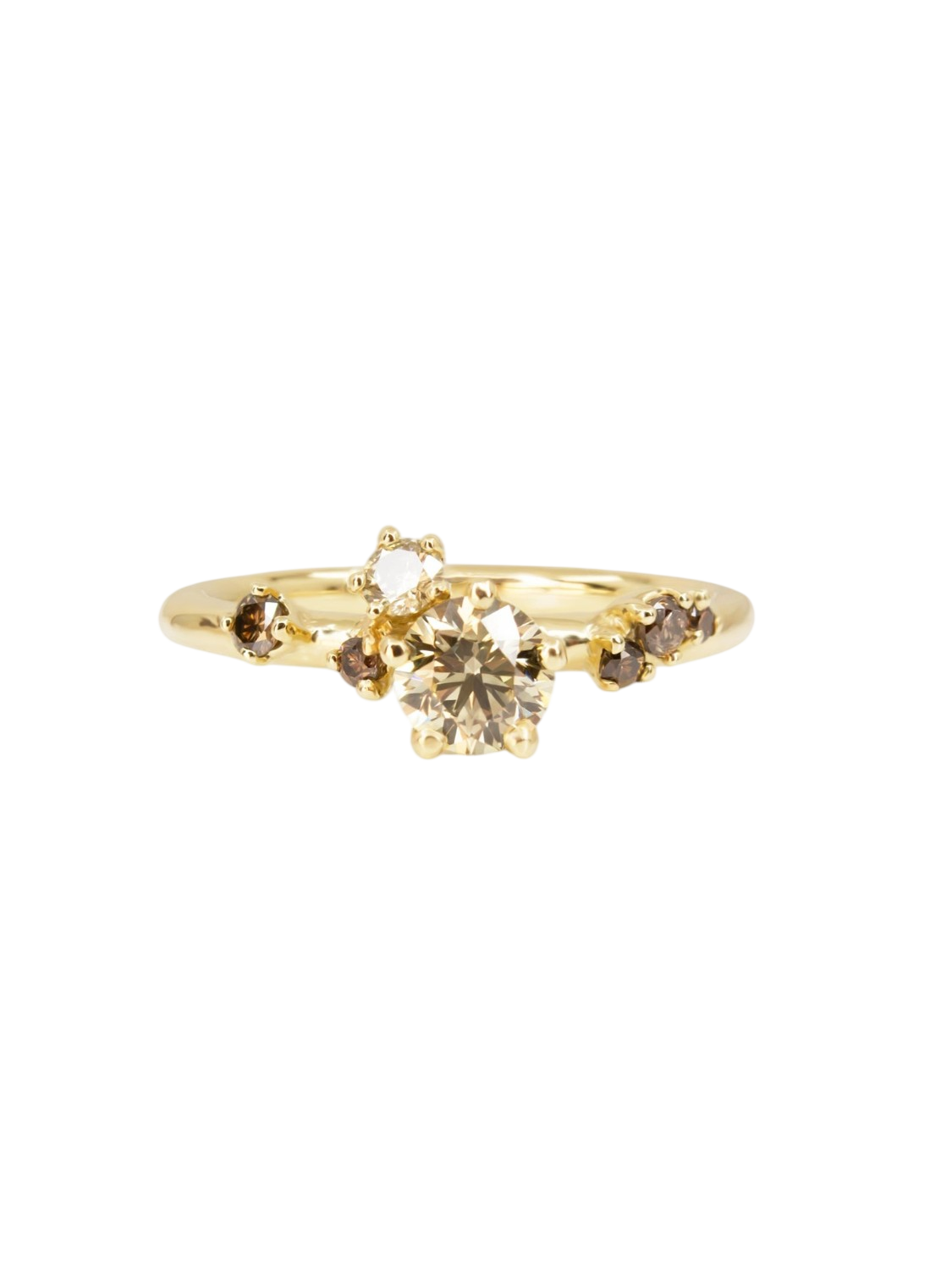Antheia Engagement Ring - Yellow and Champagne Diamond photo