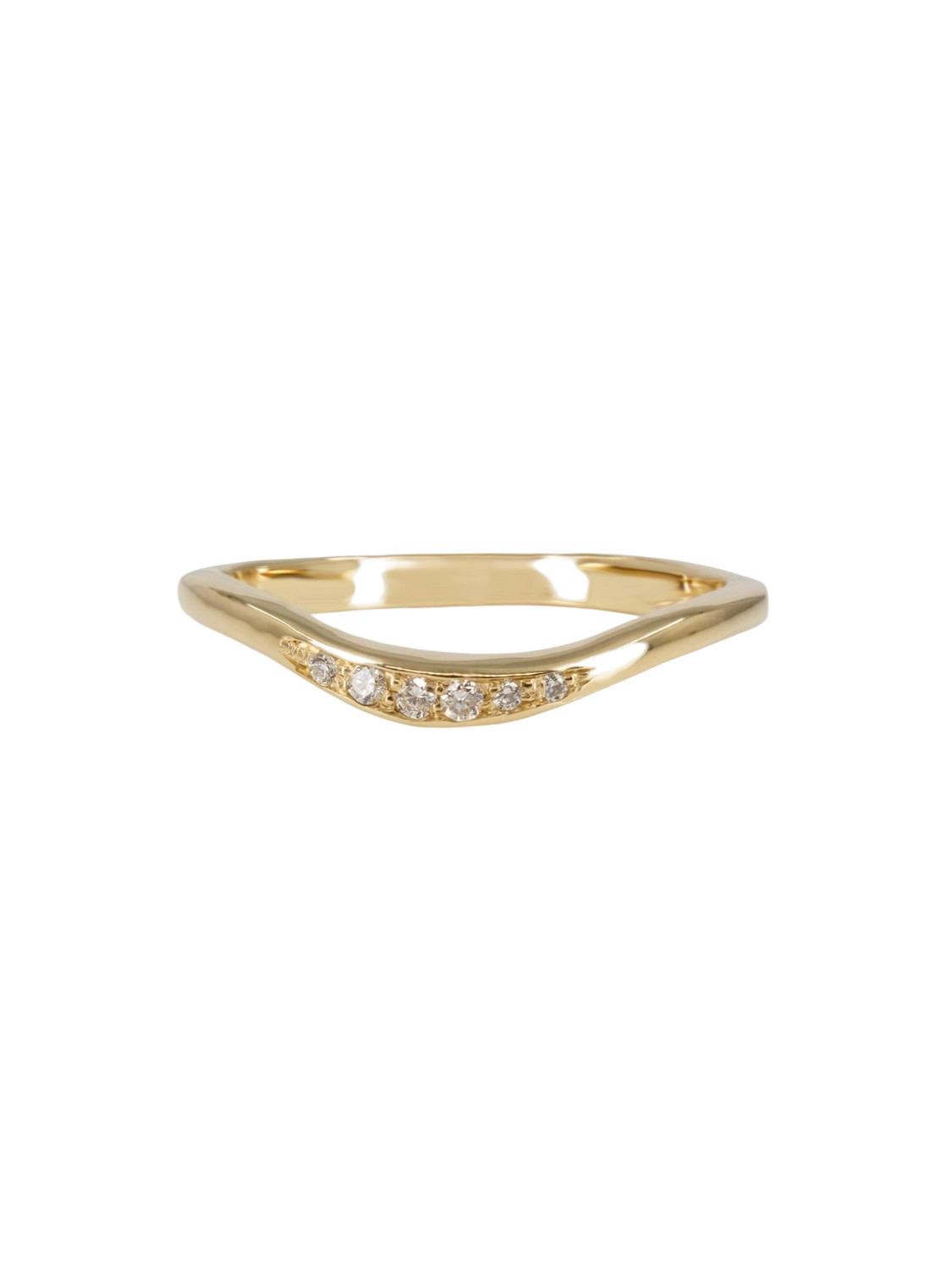 Curved Arc Wedding Band - White Diamonds photo