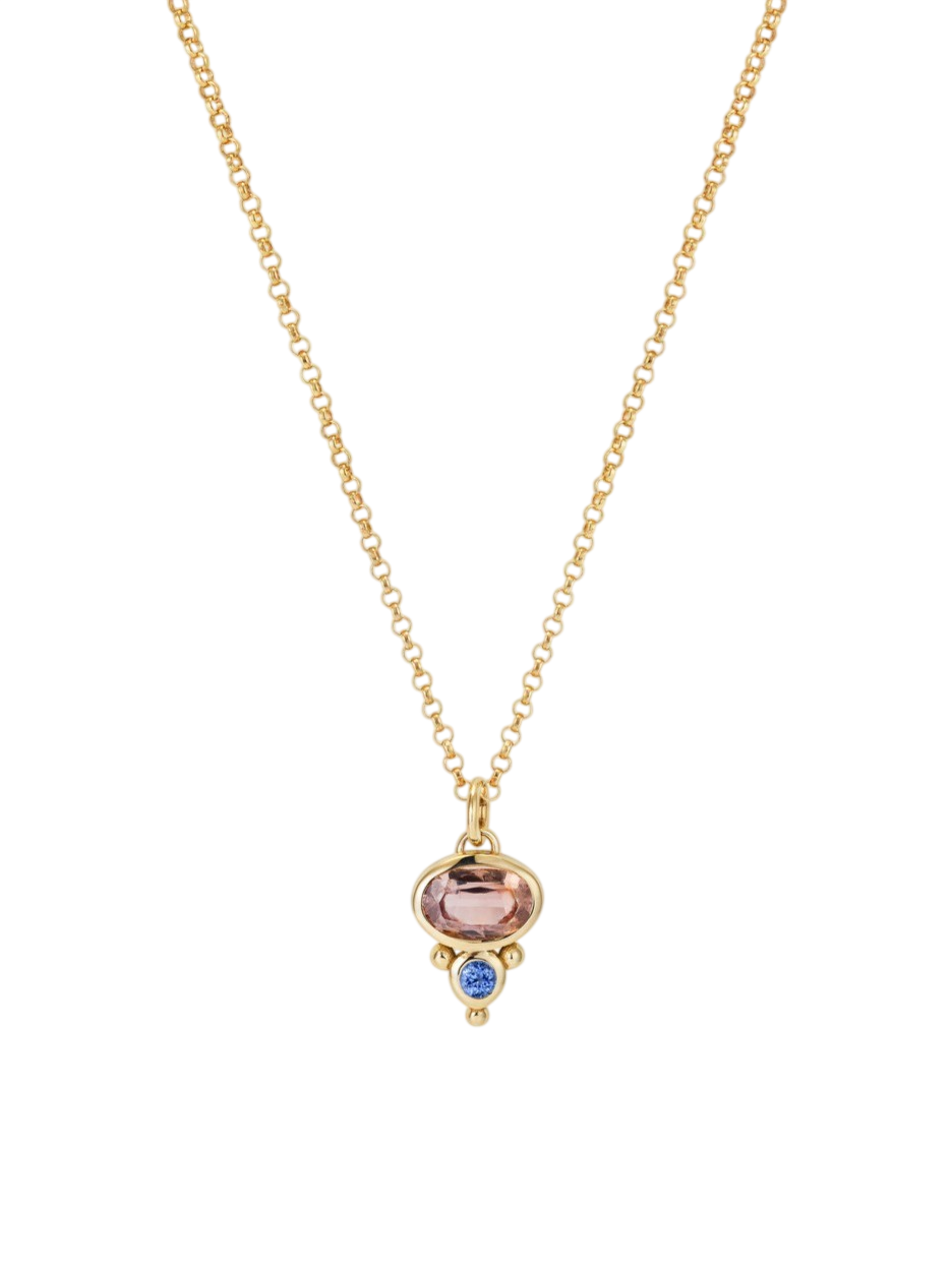 Florence Necklace - Peach Spinel photo
