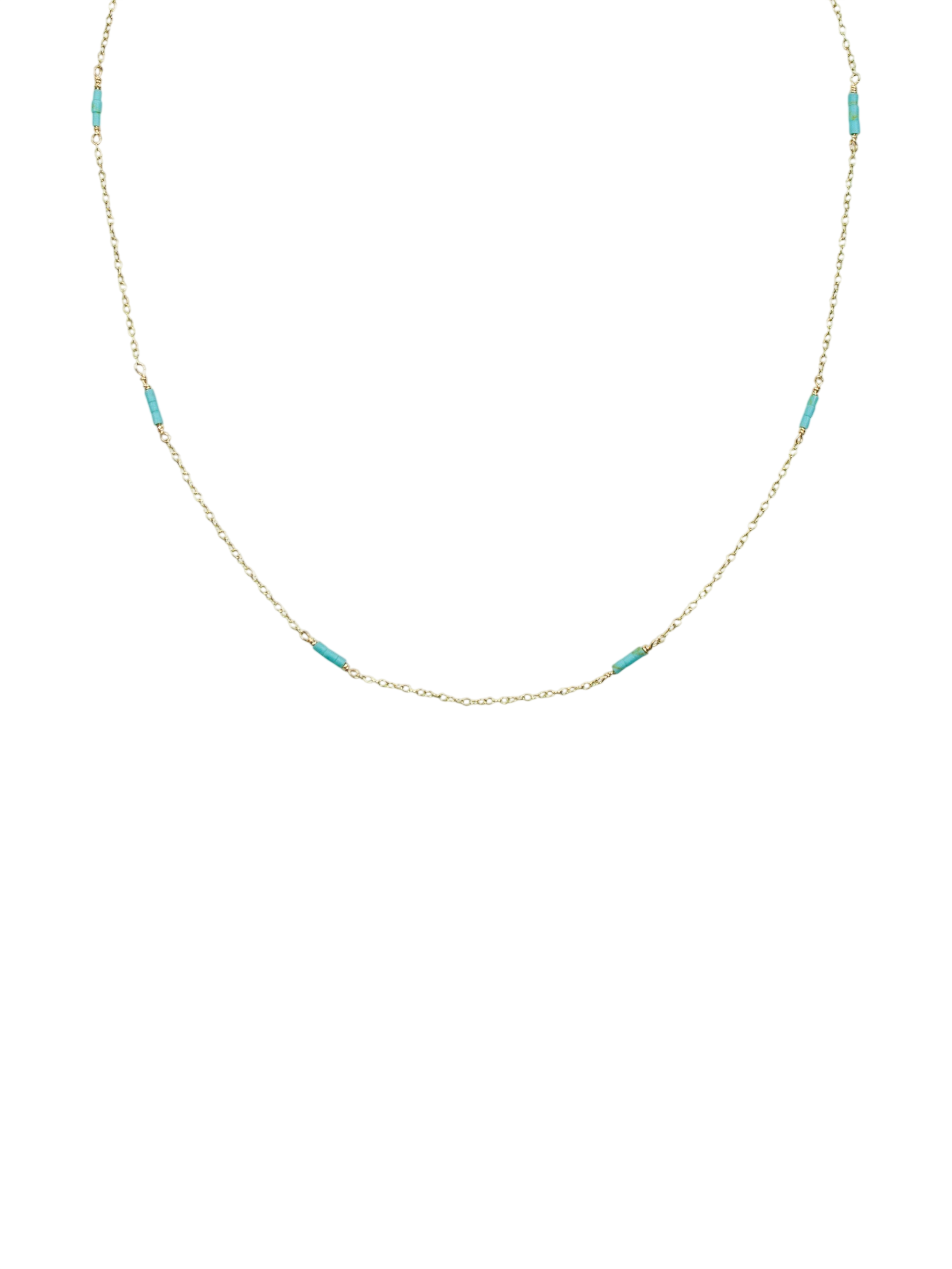 Tubular Turquoise Grace Necklace - 9ct Gold photo