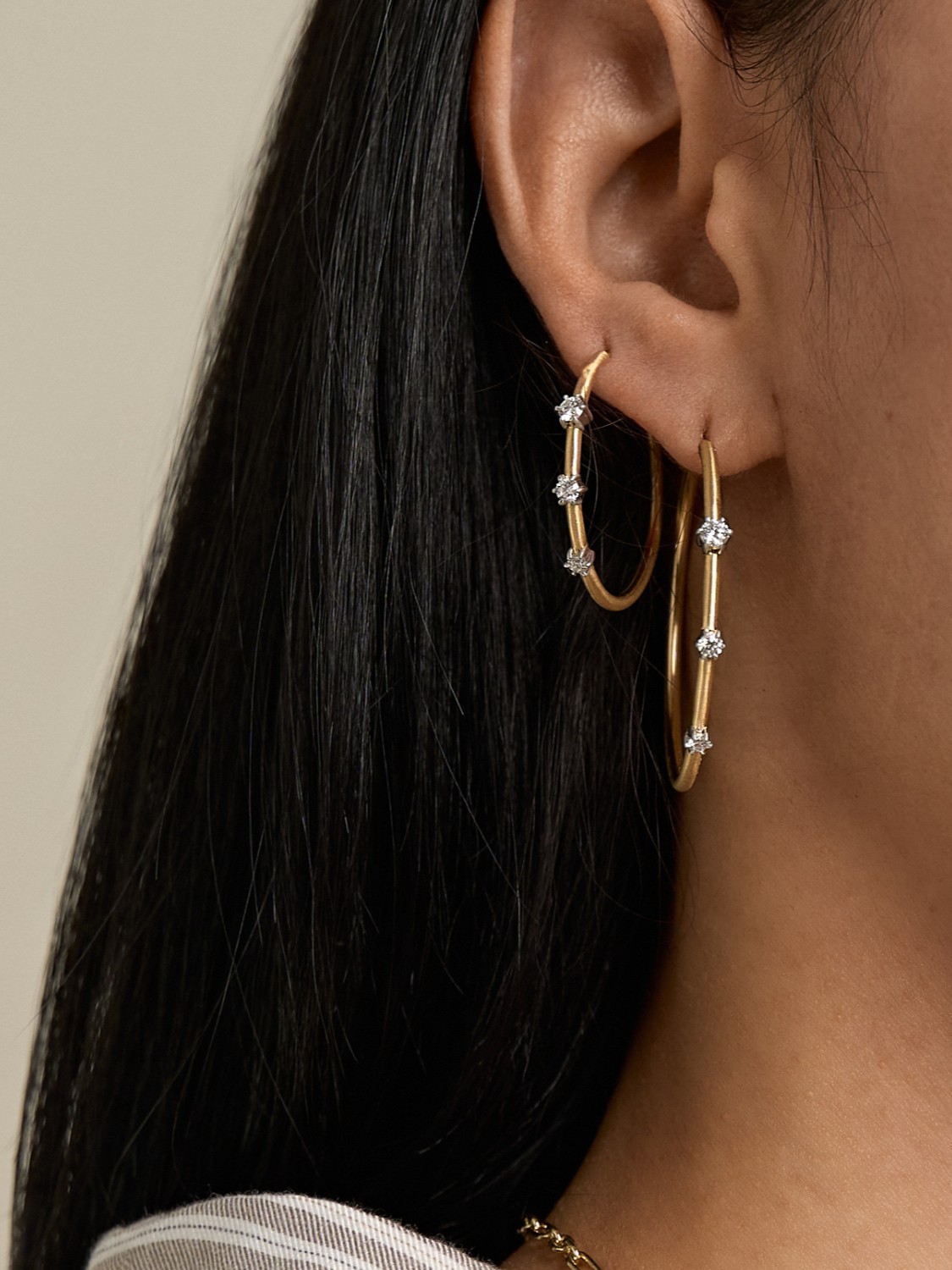 Two-Tone Mini Penelope Plié Hoops