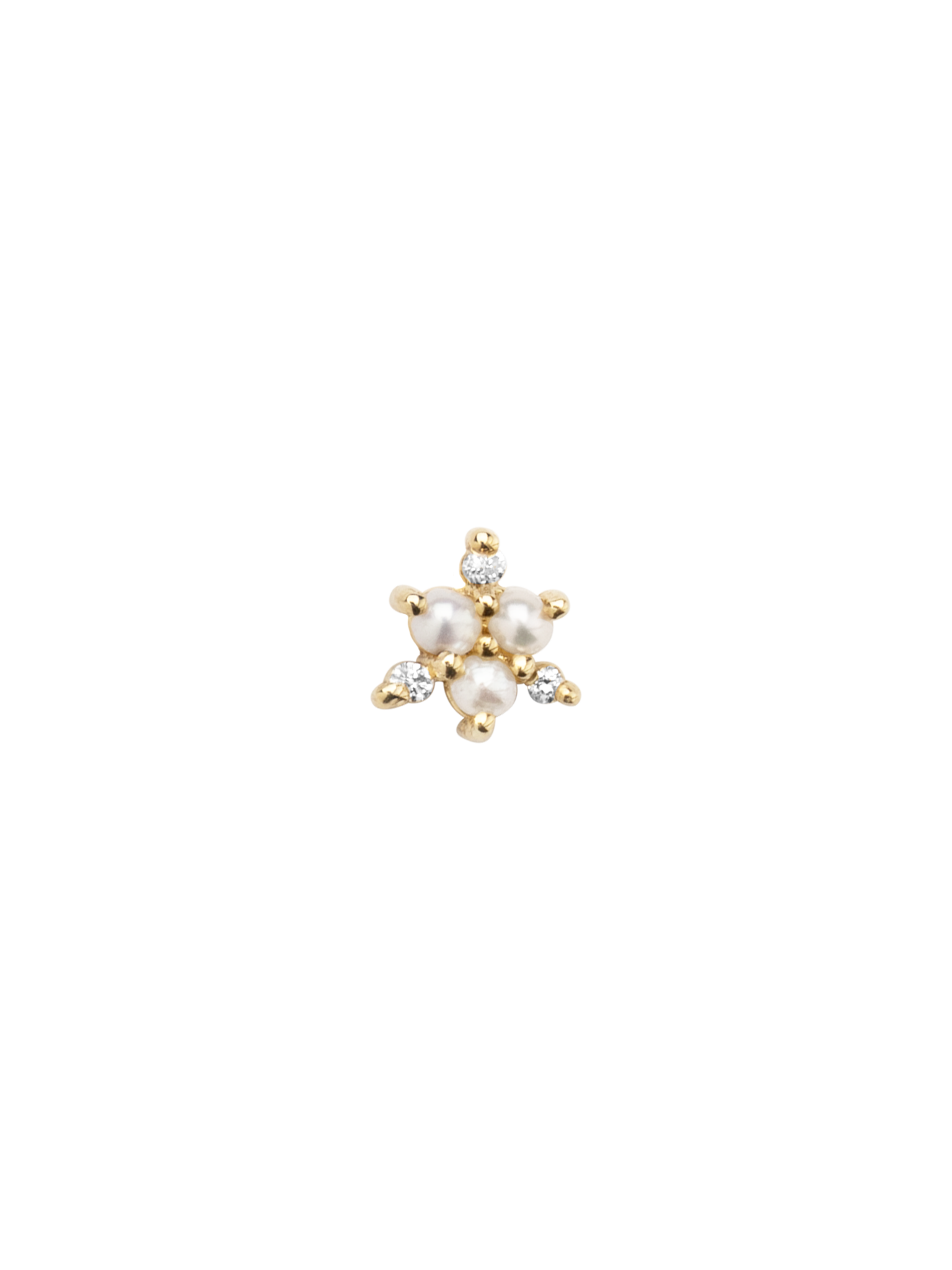 Pearl diamond snowflake stud