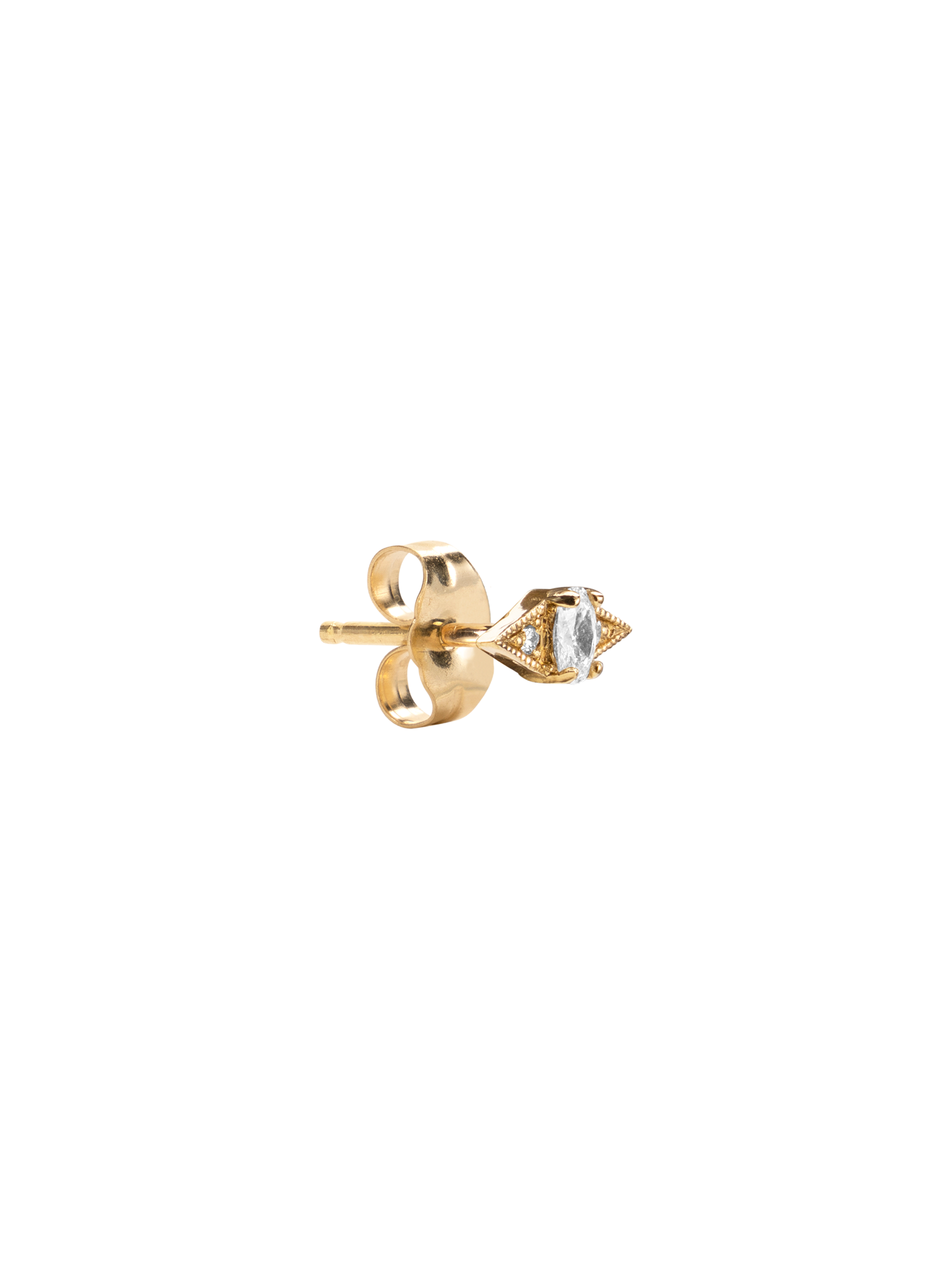 Tiny diamond oval deco stud
