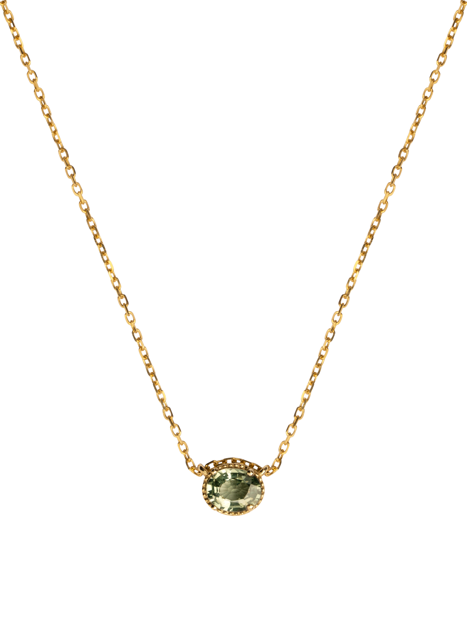 Green sapphire hope necklace