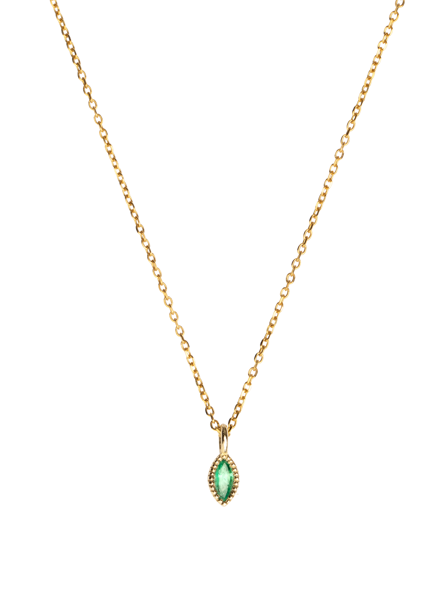 Marquise emerald wisp necklace