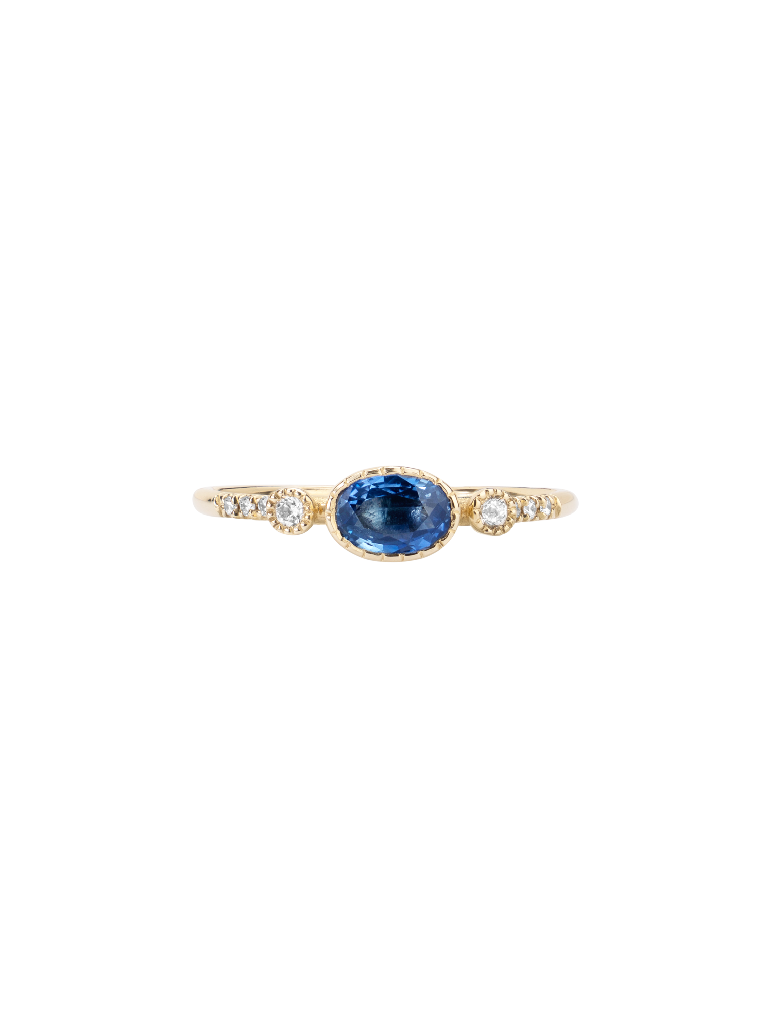 Ceylon sapphire dew equilibrium ring