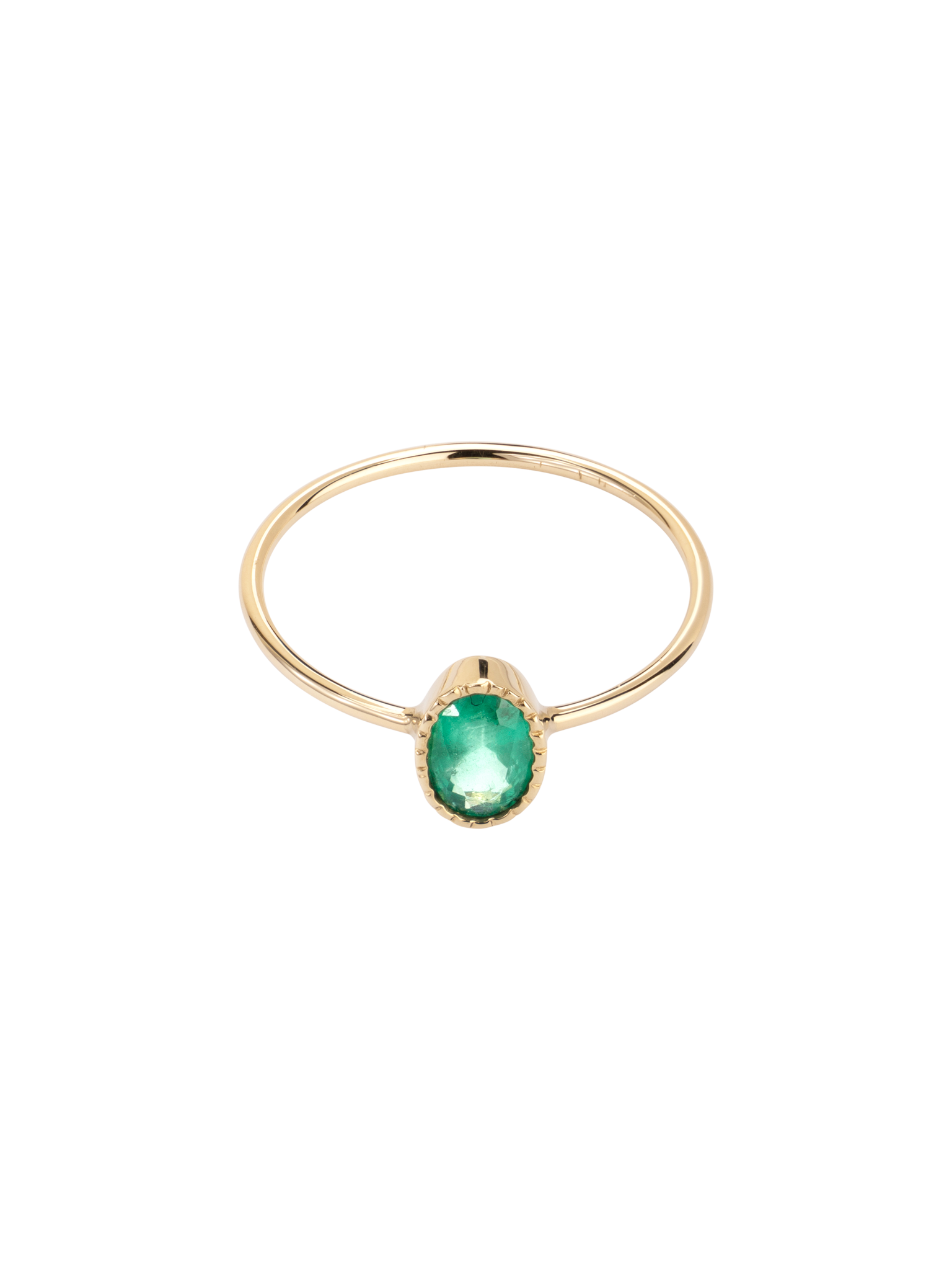 Oval emerald wisp ring