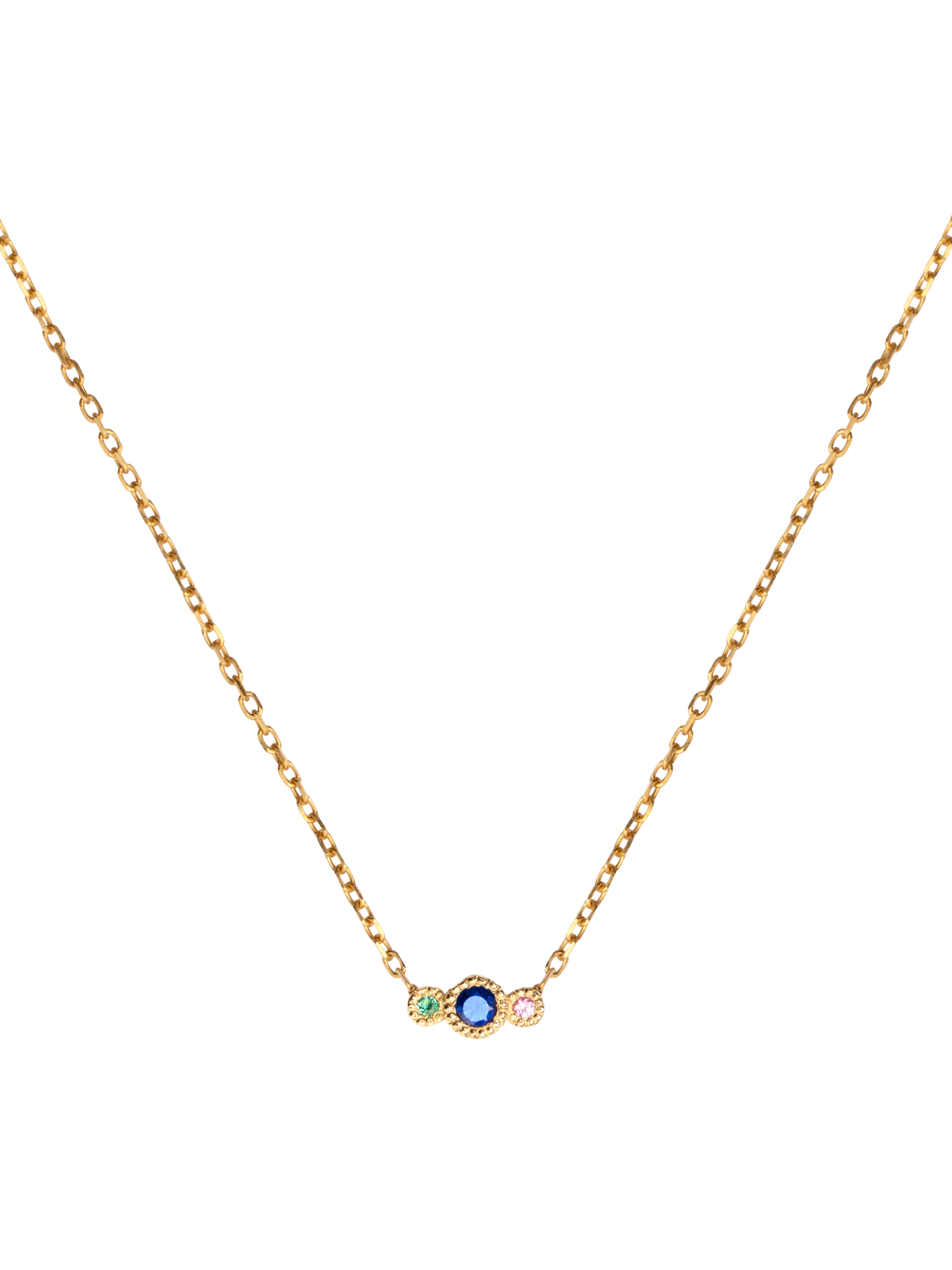 Blue sapphire journey necklace