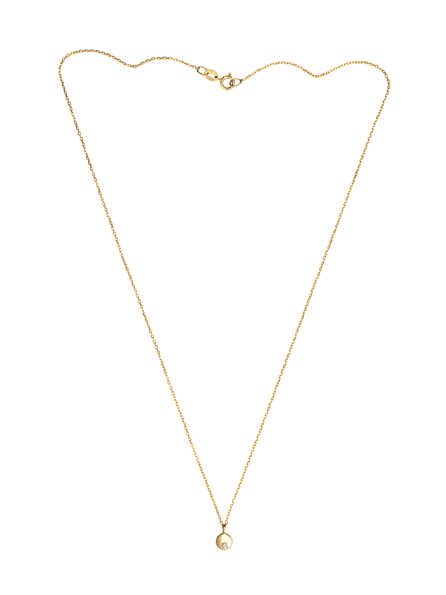 Circle diamond mirror pendant