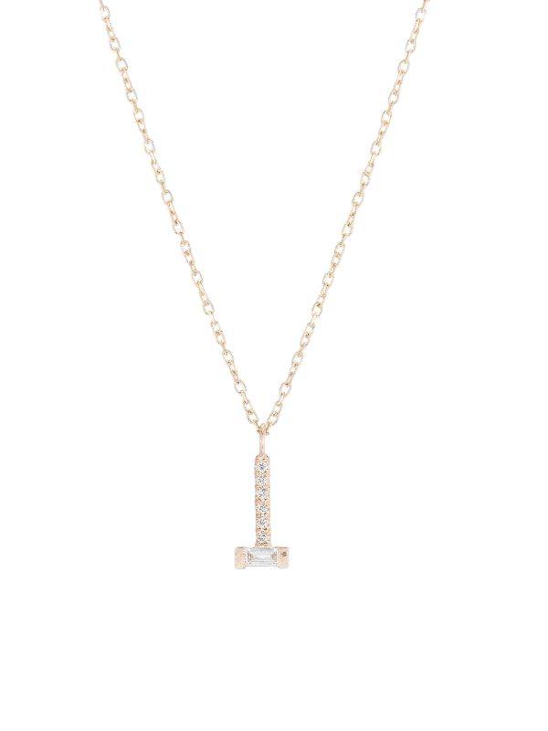 Baguette Diamond Drop Necklace photo