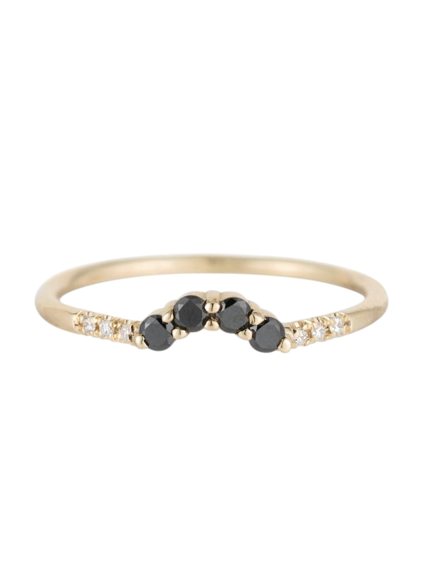 Diamond Arch Ring - Black Diamonds photo