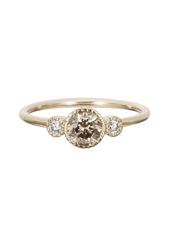 Champagne Diamond Round Ring photo