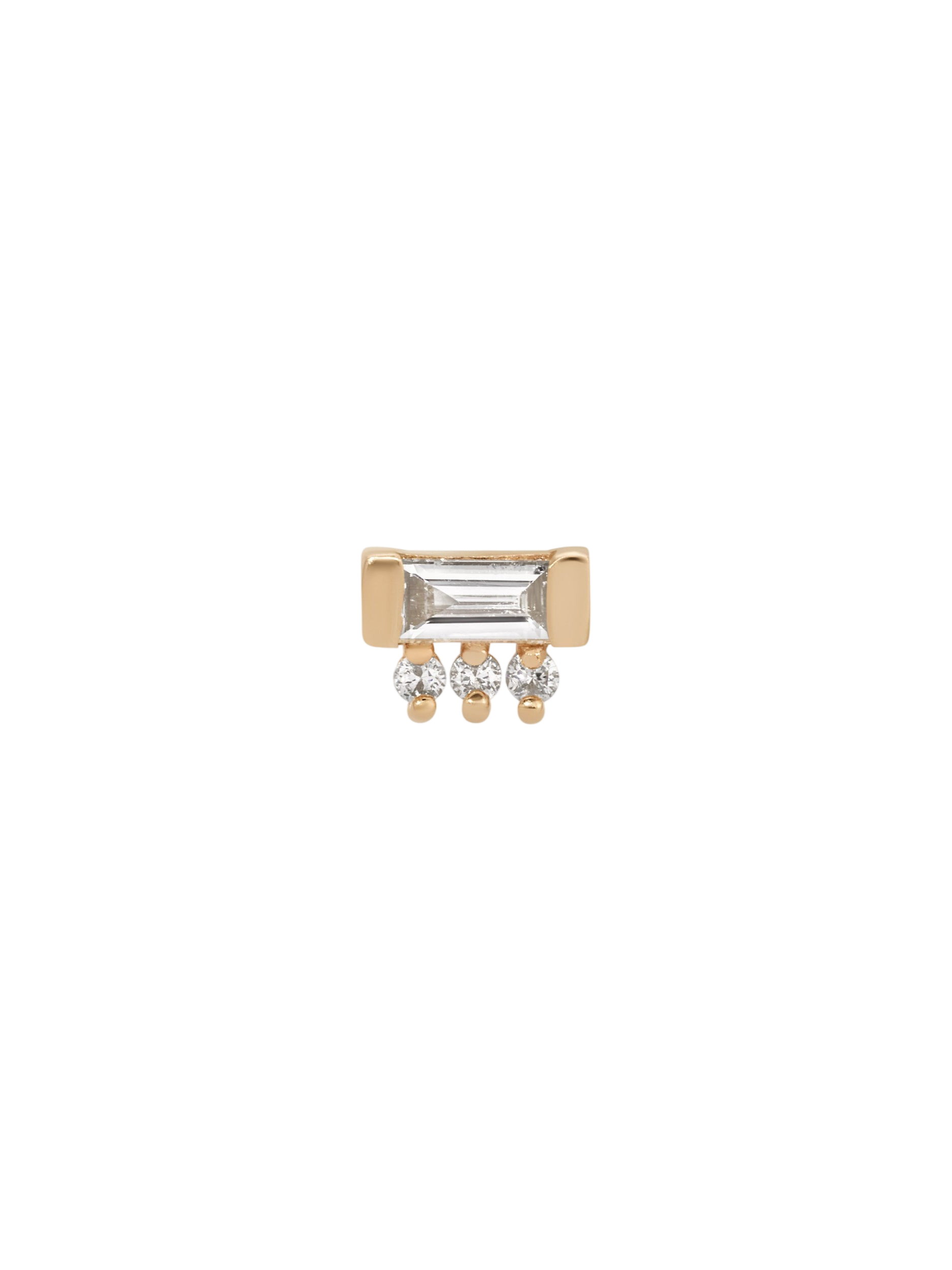 Diamond Baguette 3 Dot Stud (Single) photo
