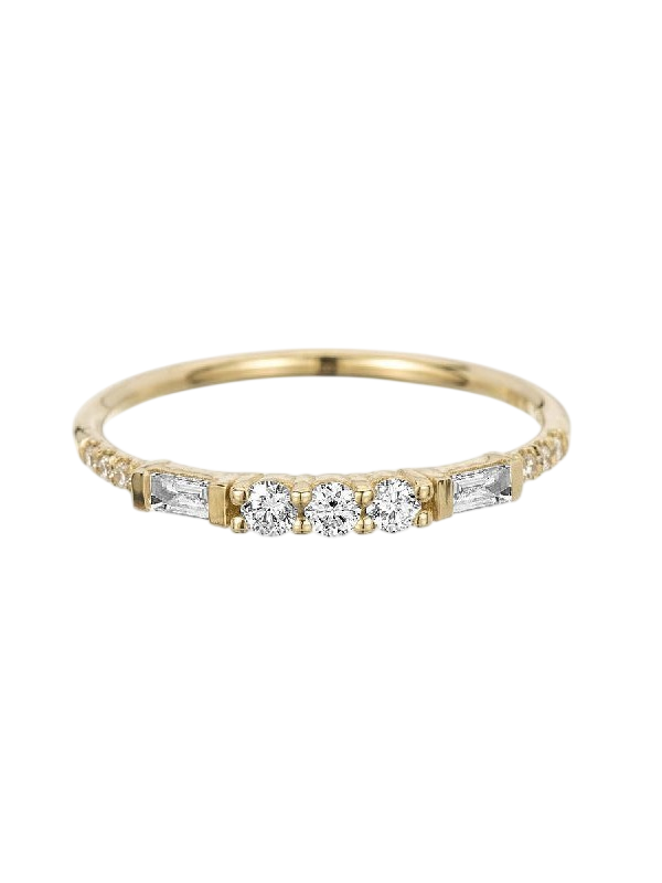 3 Round Diamond Baguette Equilibrium Ring photo