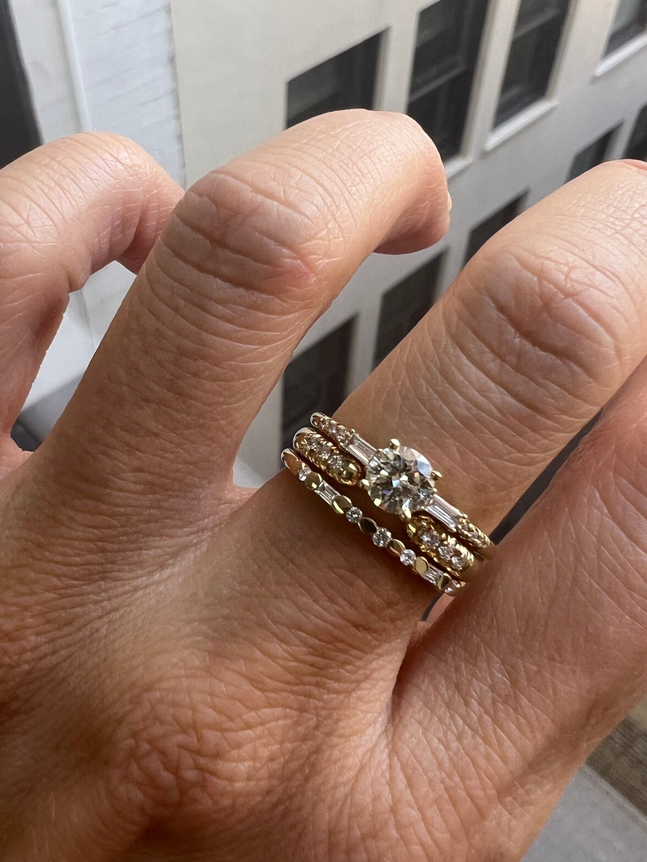 Chubby Diamond Equilibrium Cuff Ring