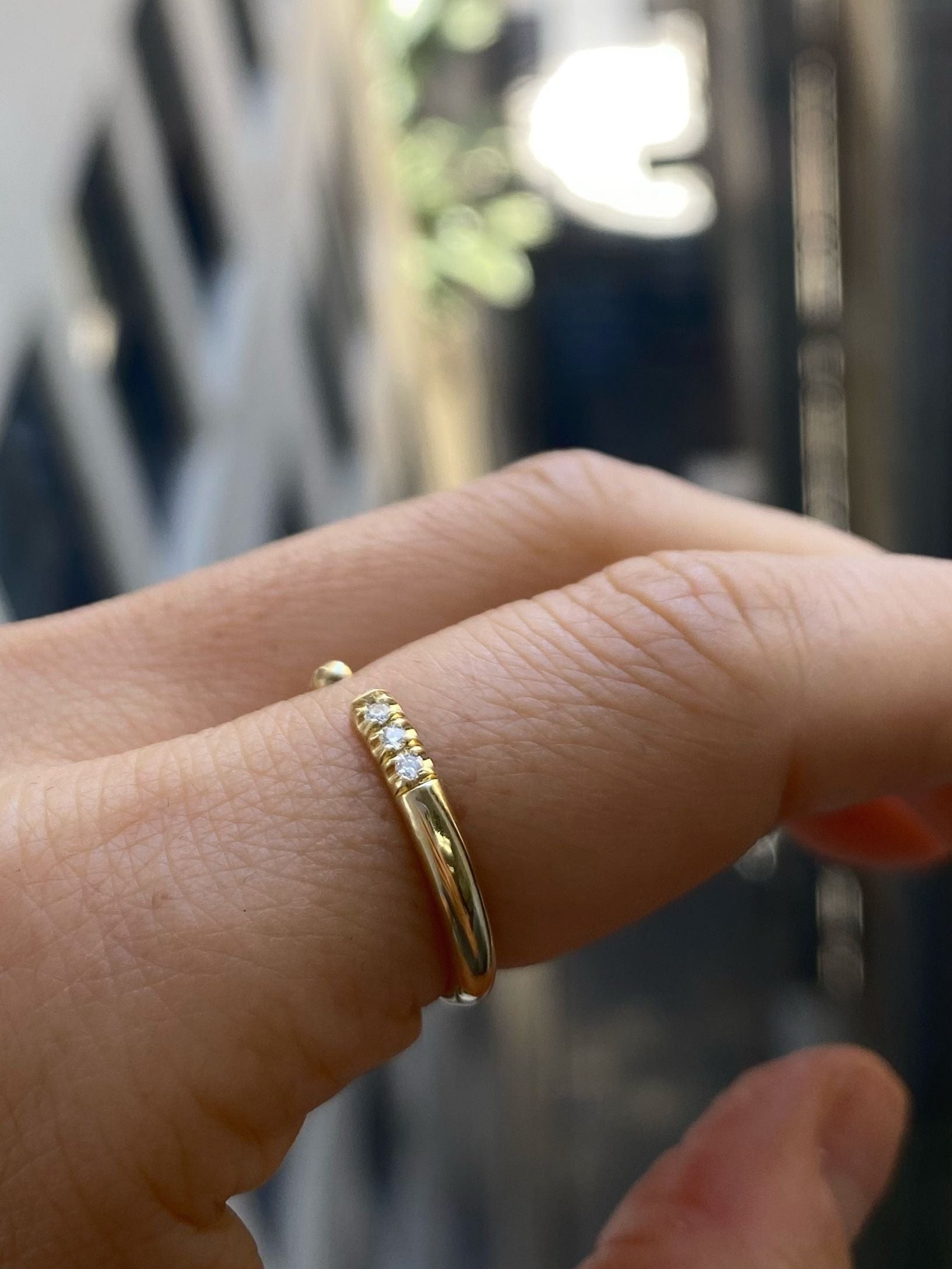 Chubby Diamond Equilibrium Cuff Ring