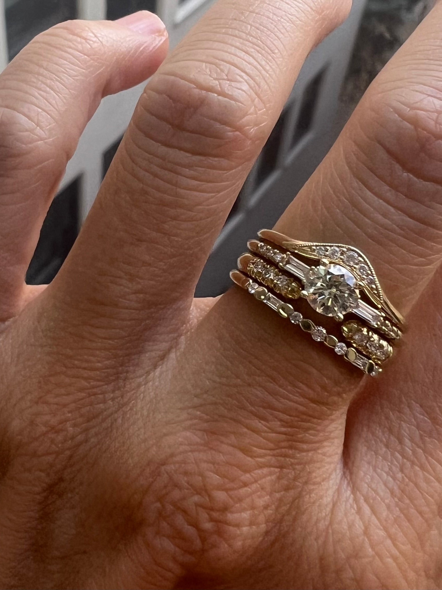 Chubby Diamond Equilibrium Cuff Ring