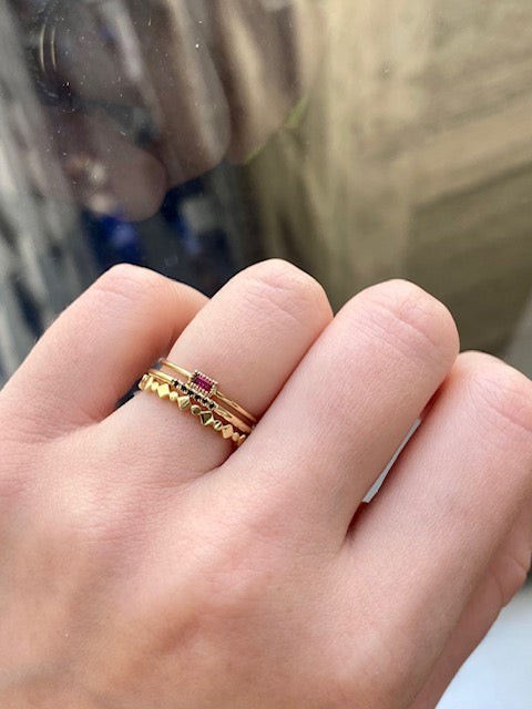 Baguette Ruby Moondrop Ring