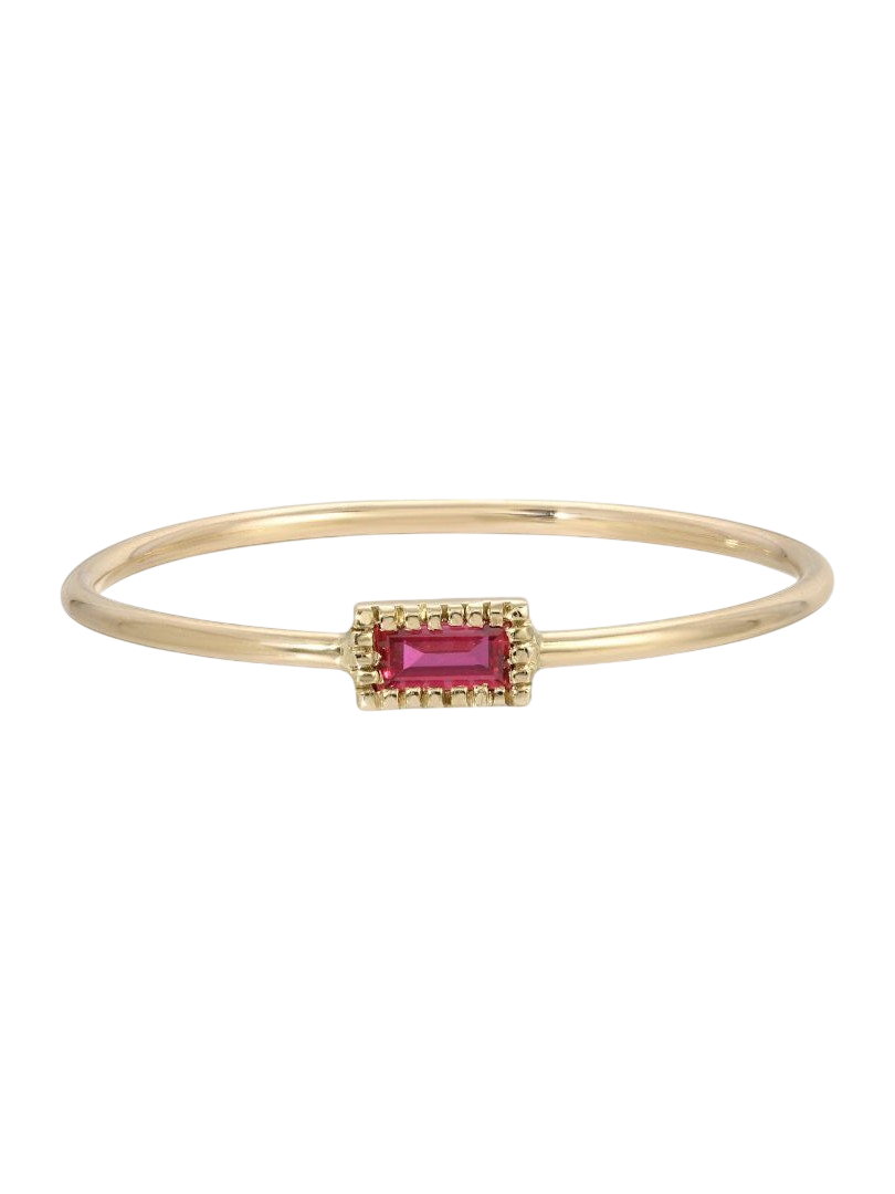 Baguette Ruby Moondrop Ring photo