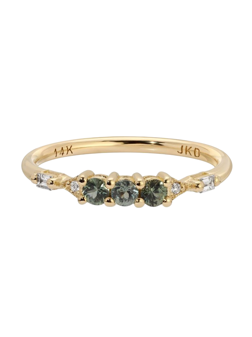 3 Green Sapphire Cantando Ring photo
