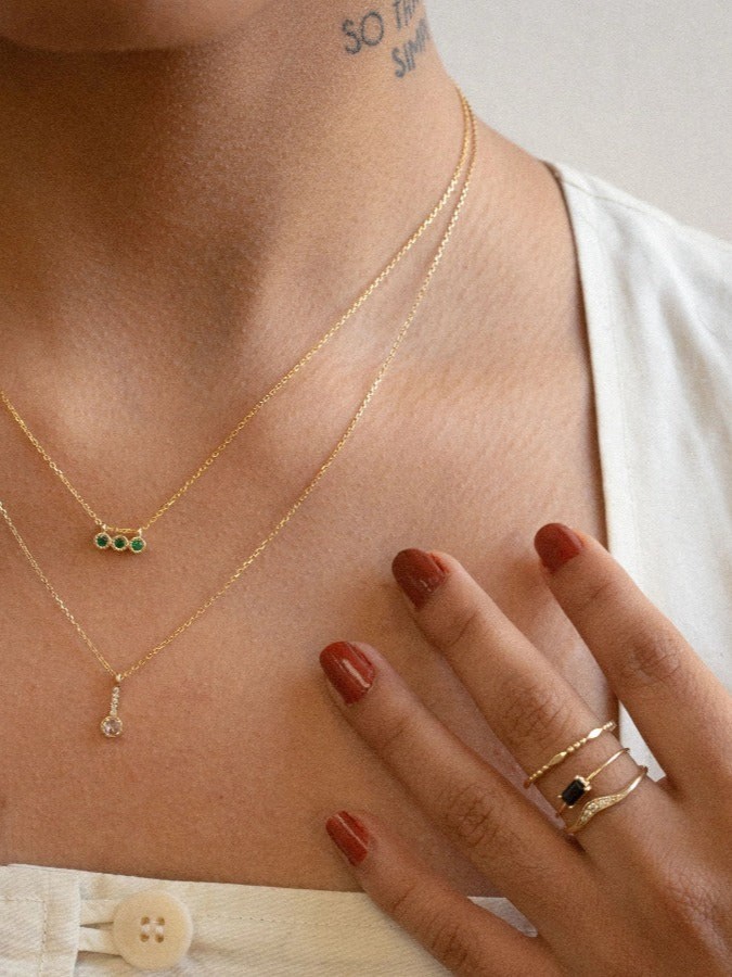 3 Emerald Necklace