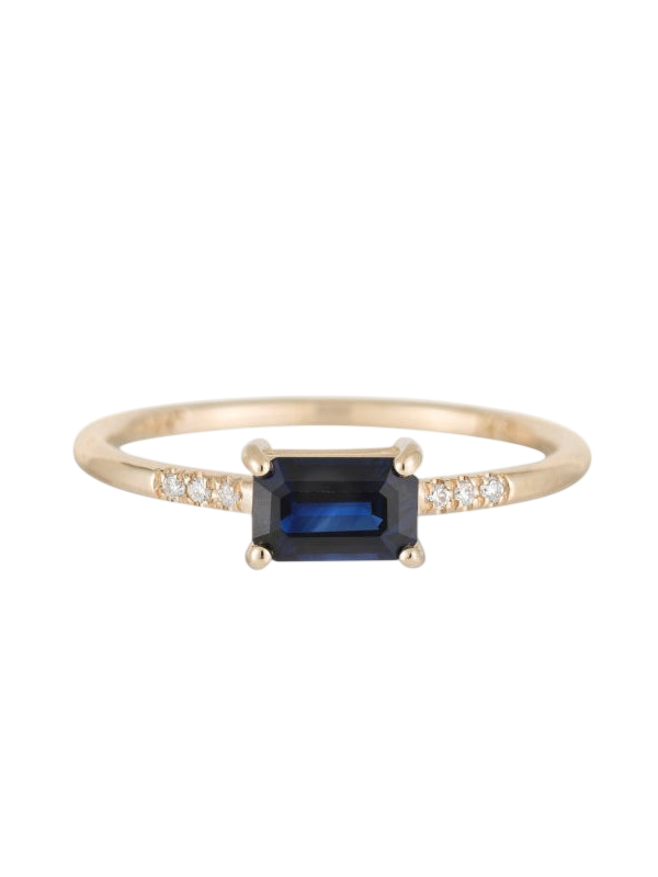East West Equilibrium Blue Sapphire Ring photo