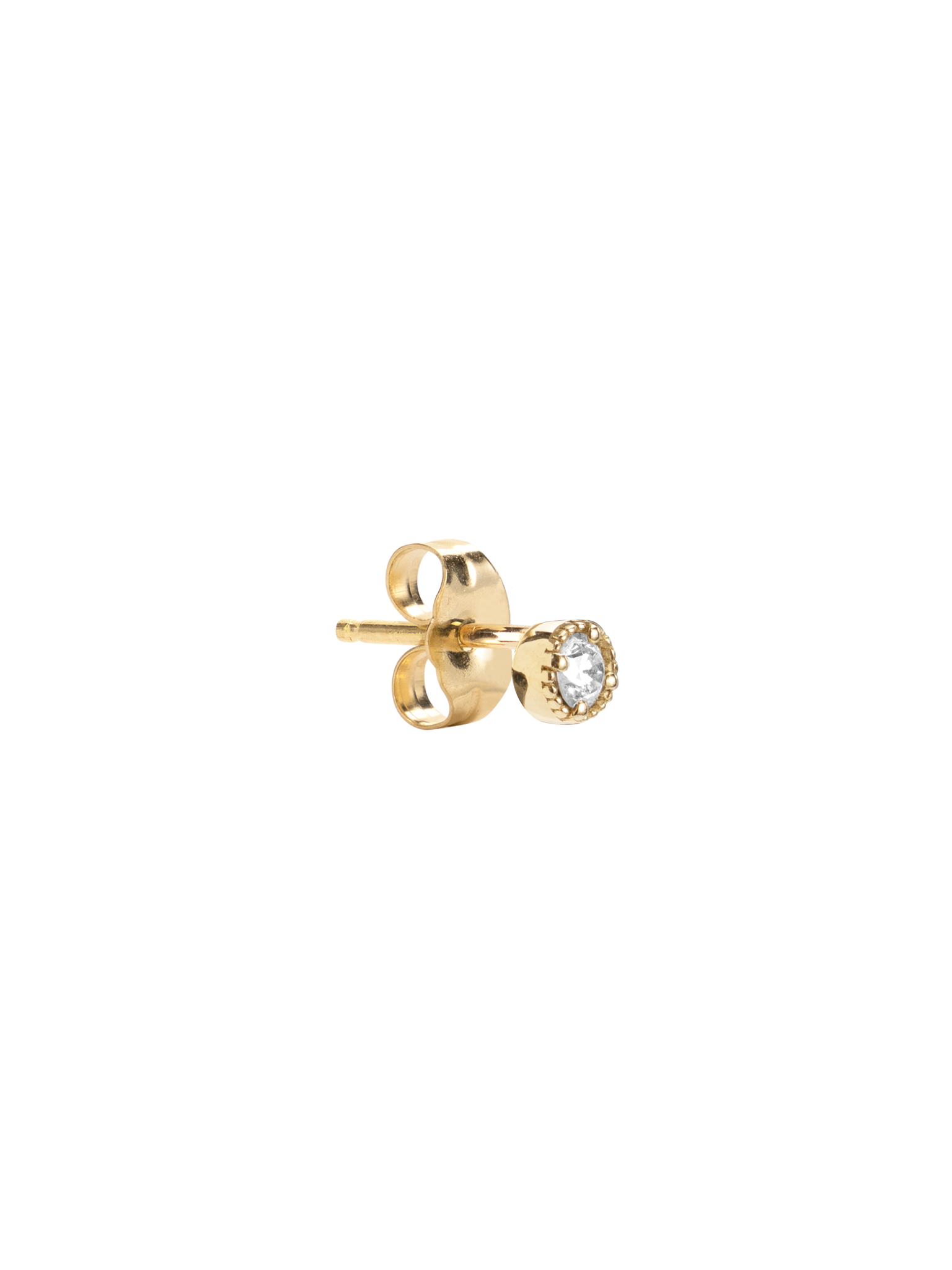 White diamond milgrain stud