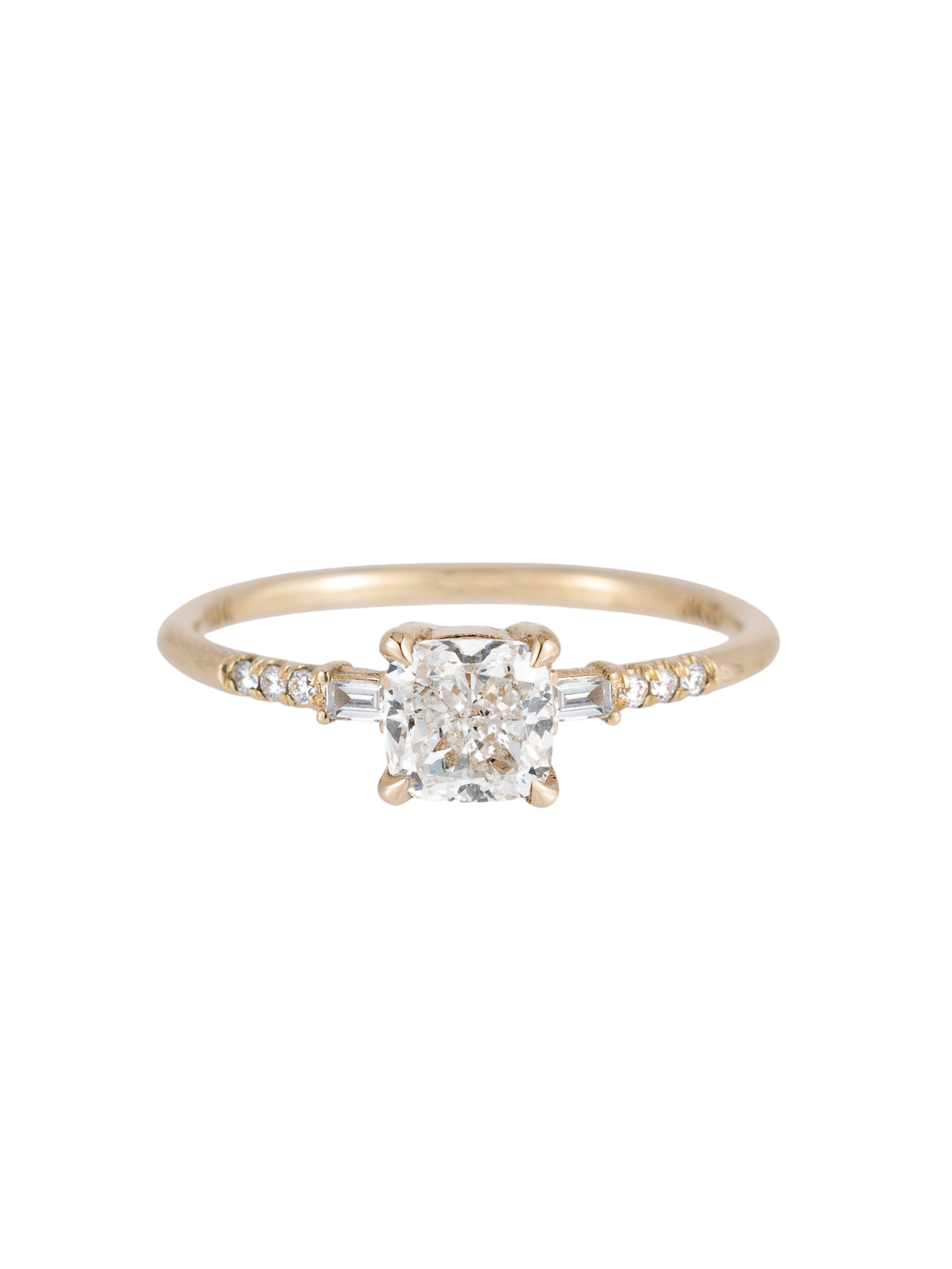 Cushion Cut Diamond Melody Baguette Equilibrium Ring photo