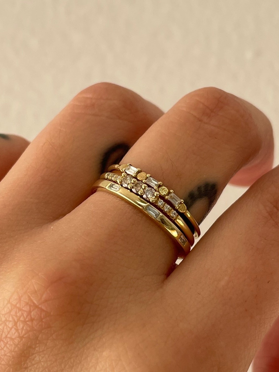 3 Champagne Diamond Equilibrium Ring