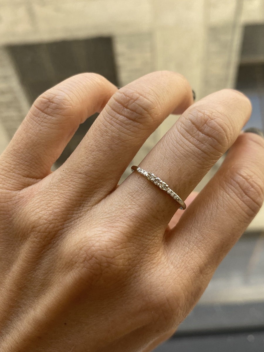 3 Champagne Diamond Equilibrium Ring