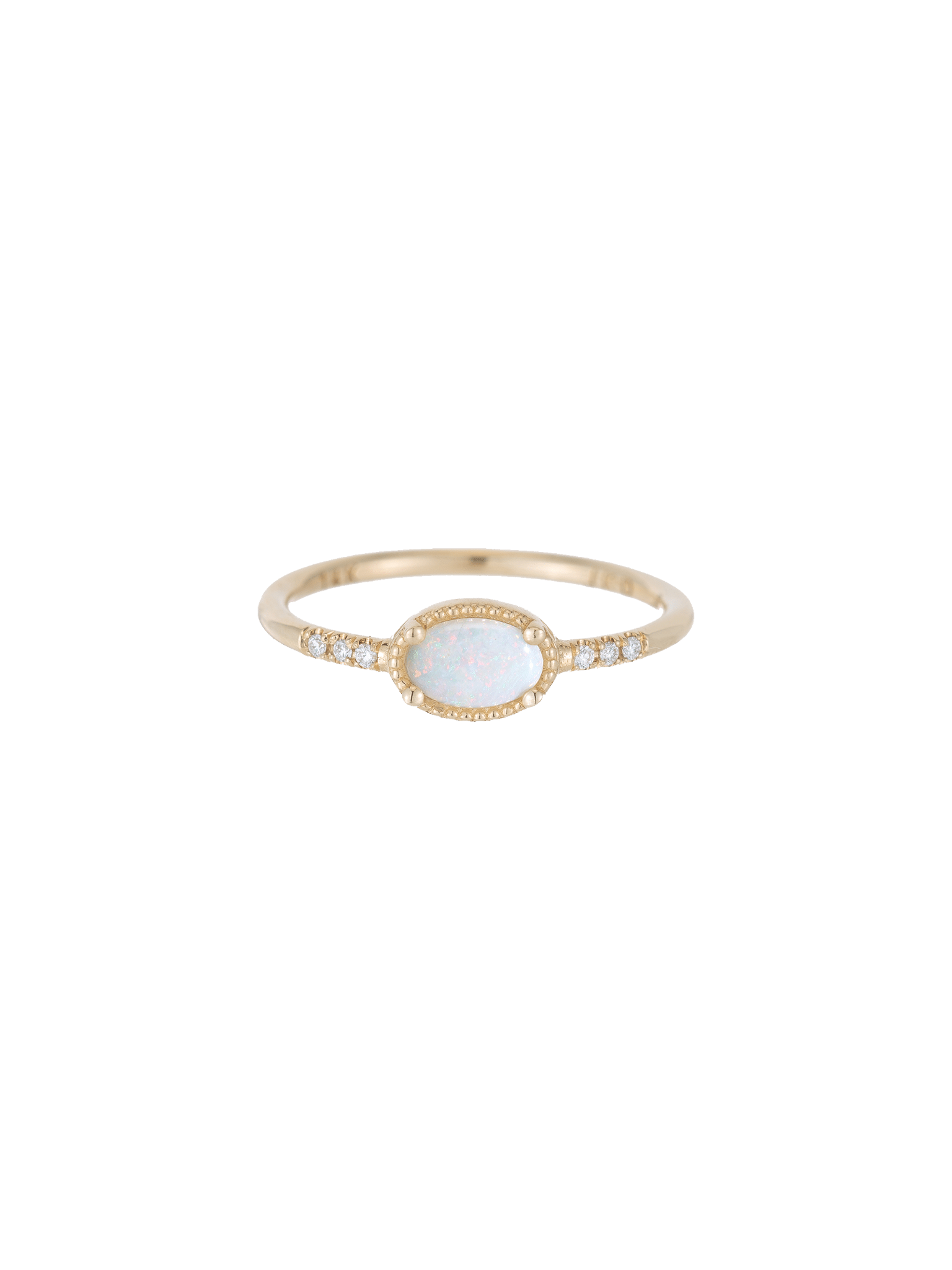 Oval opal equilibrium ring