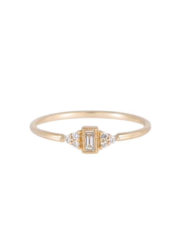 Diamond Baguette Cluster Whisper Ring photo