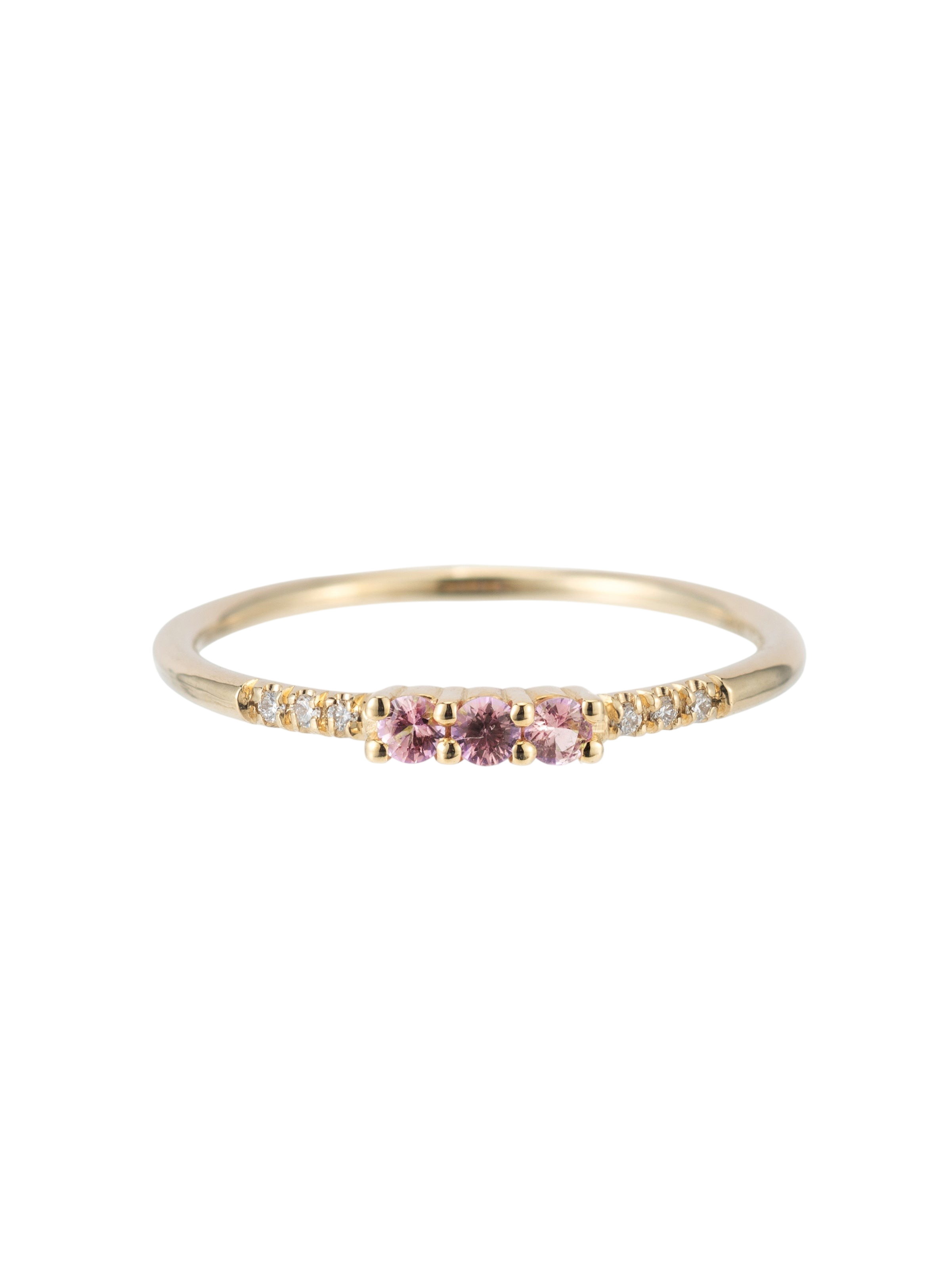 3 Pink Sapphire Equilibrium Ring photo