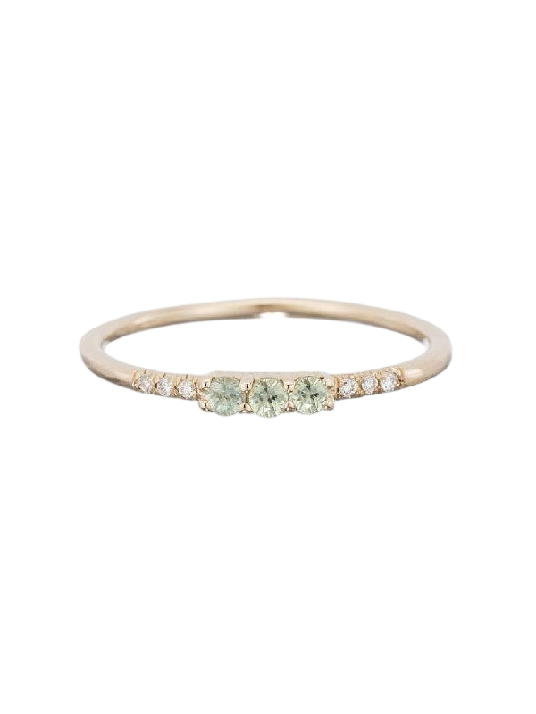 3 Green Sapphire Equilibrium Ring photo