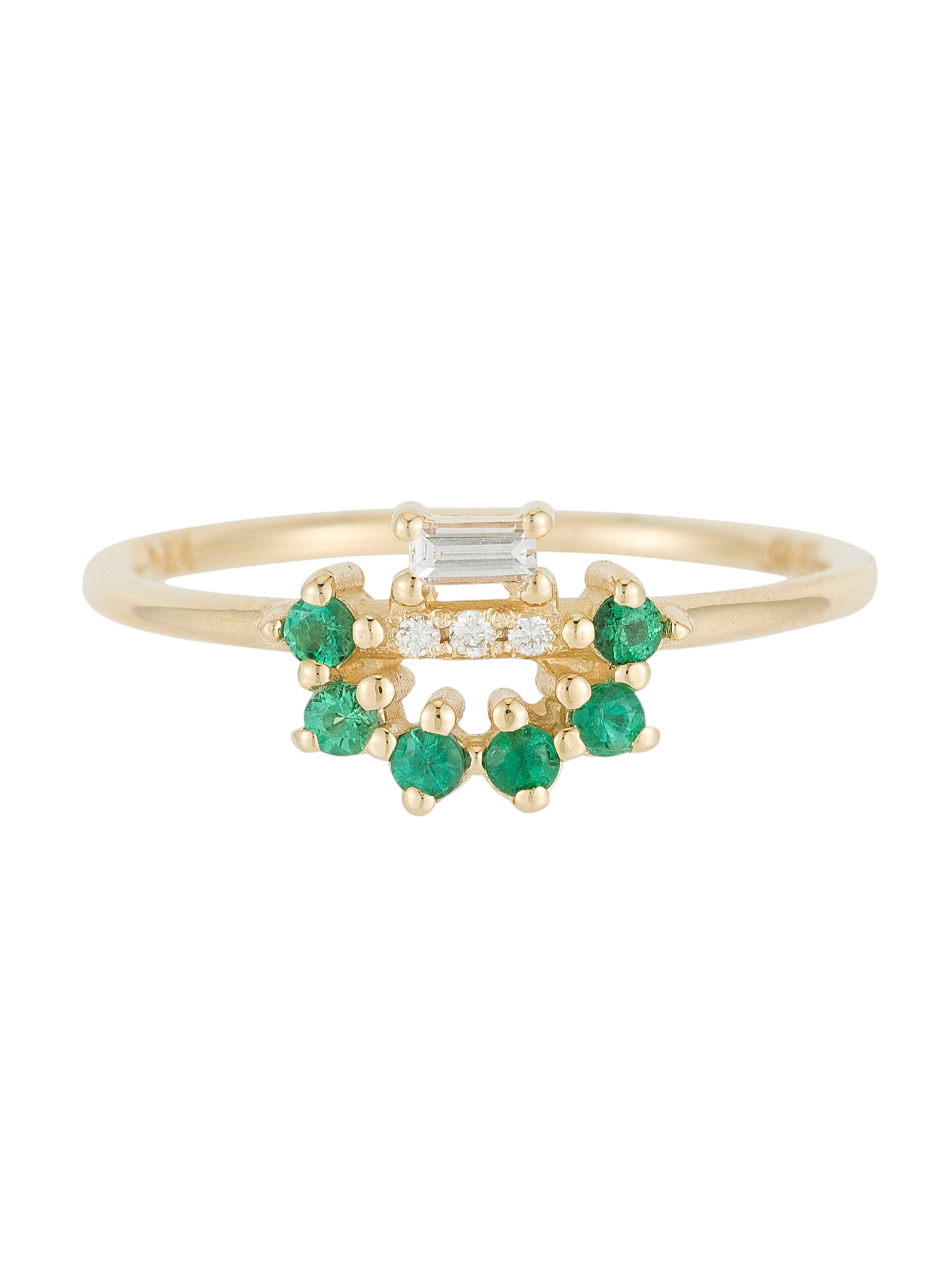 Baguette Arch Emerald Ring photo