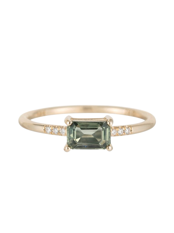 East West Equilibrium Green Sapphire Ring photo