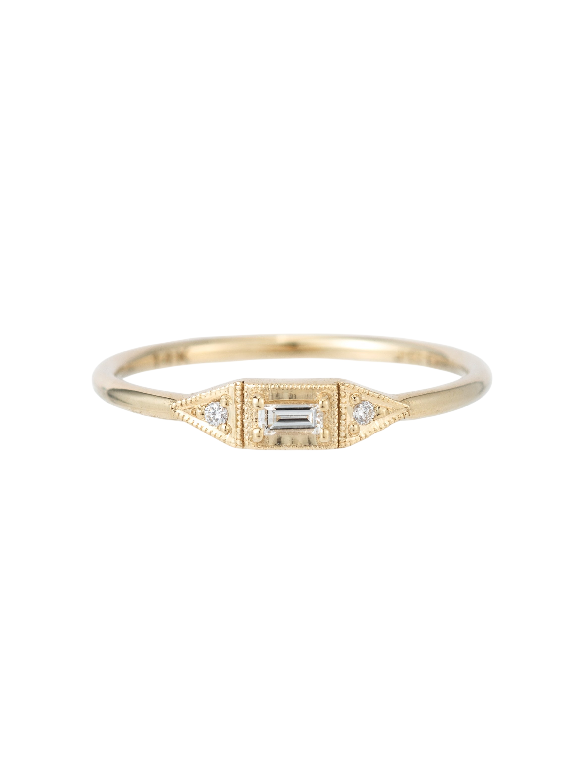 Diamond Baguette Mini Deco Point Ring photo